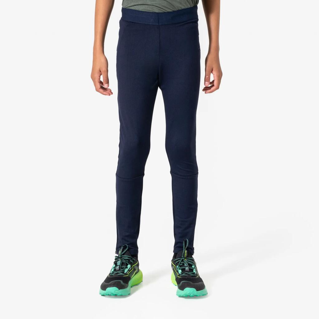 Boys' technical running tights, KIPRUN 900 stretch blue