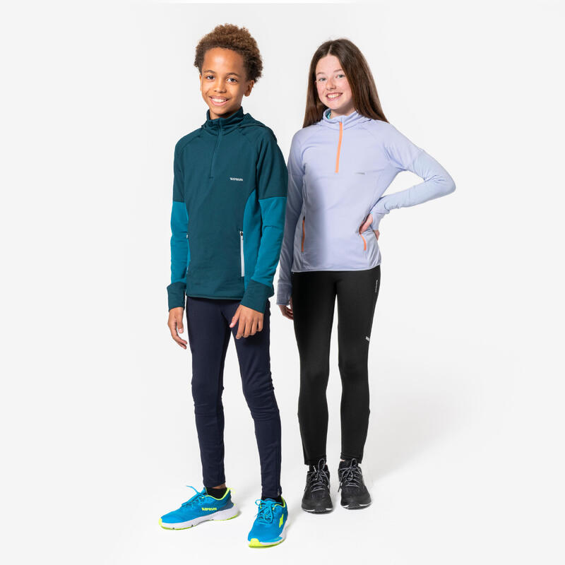 Çocuk Koşu Taytı - Siyah - Kiprun Warm + 