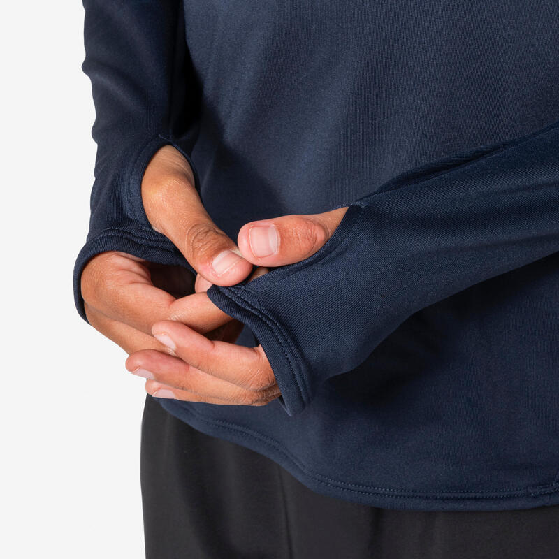 Bluză Călduroasă Kiprun 100 Iarnă, cu fermoar scurt Alergare Warm  Copii