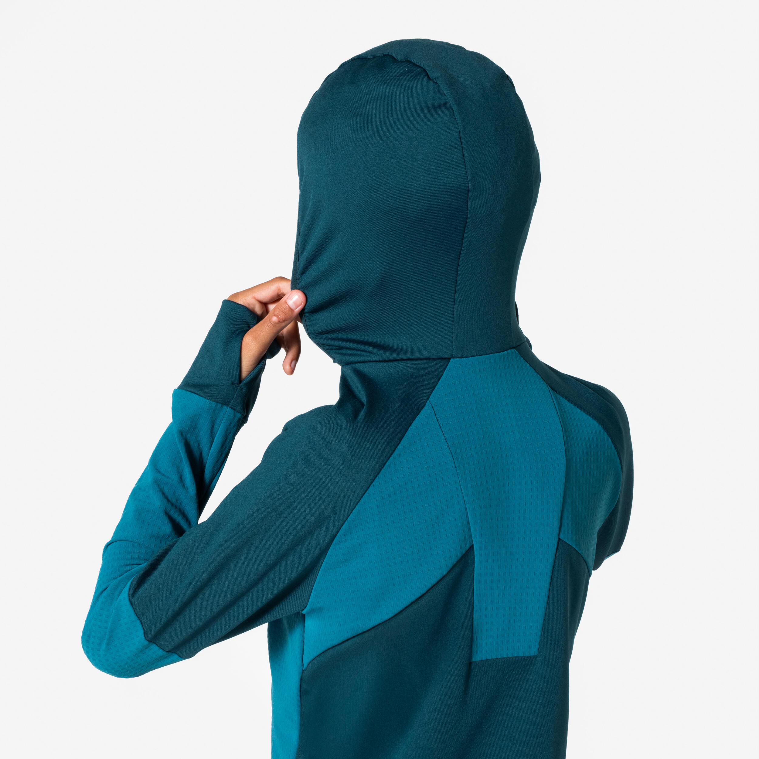 T-shirt manches longues de running garçon, Kiprun Run 900 Warm bleu 11/15