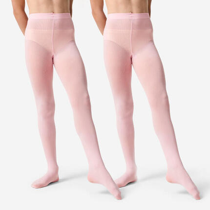 Lot de deux paires de collants avec pieds de danse classique