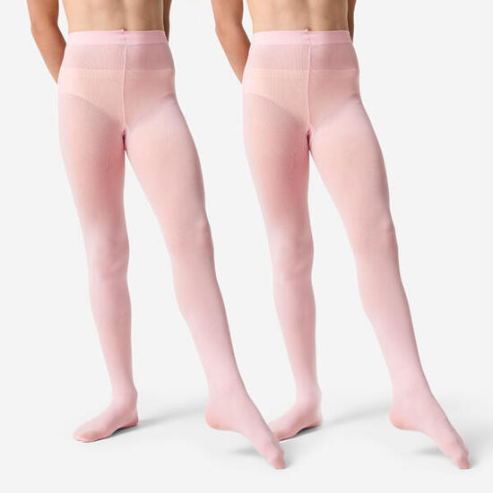 Lot de deux paires de collants avec pieds de danse classique