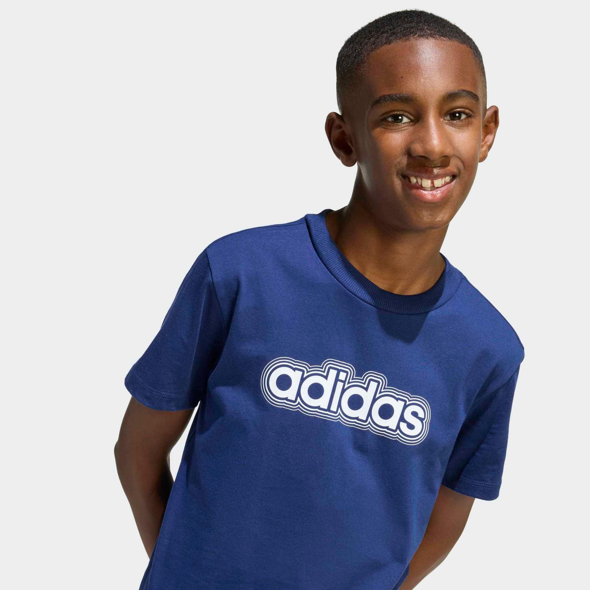 T-shirt pour enfant en coton, bleu marine 3/6