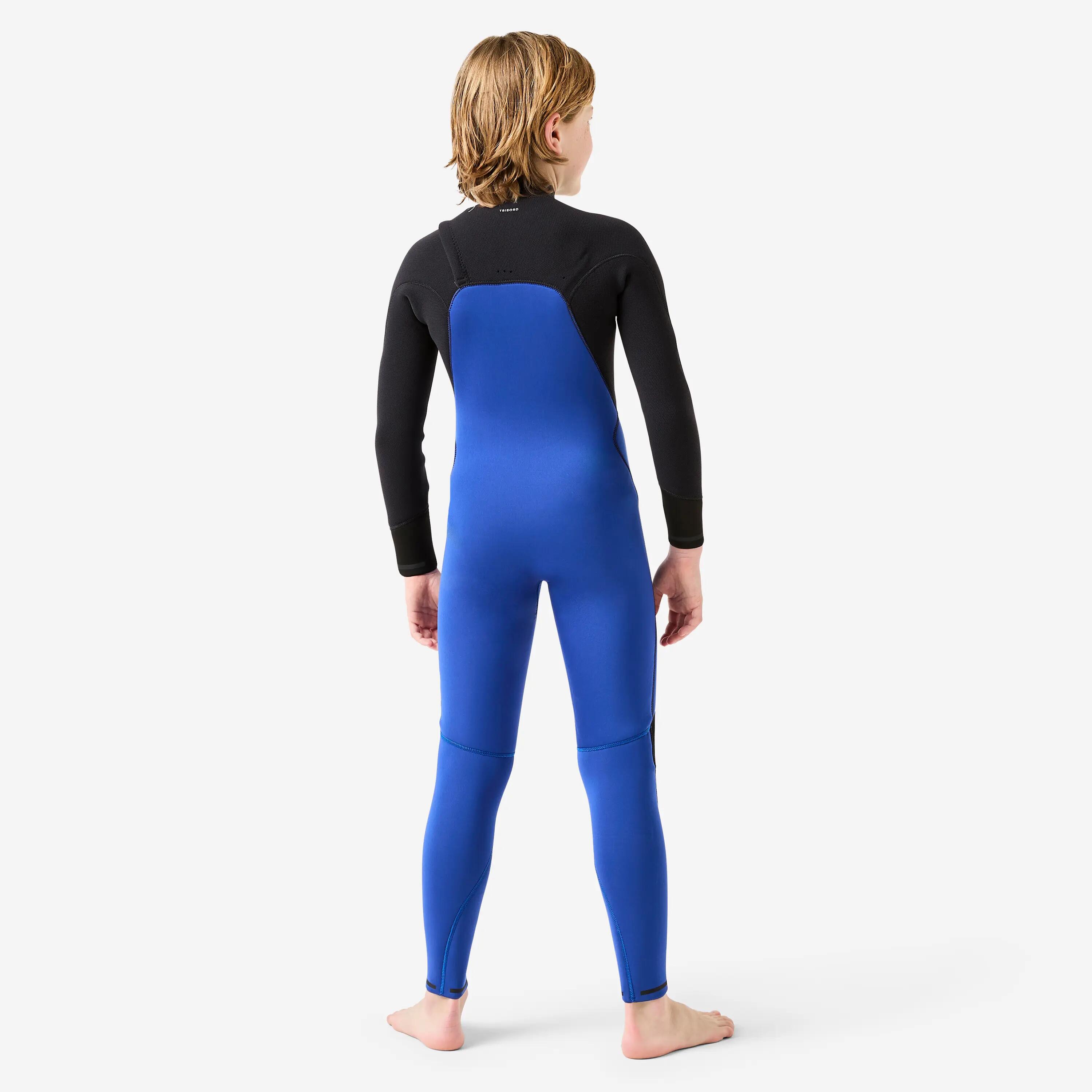 Combinaison intégrale surf 4/3 mm enfant, 900 bleu et noir 2/10