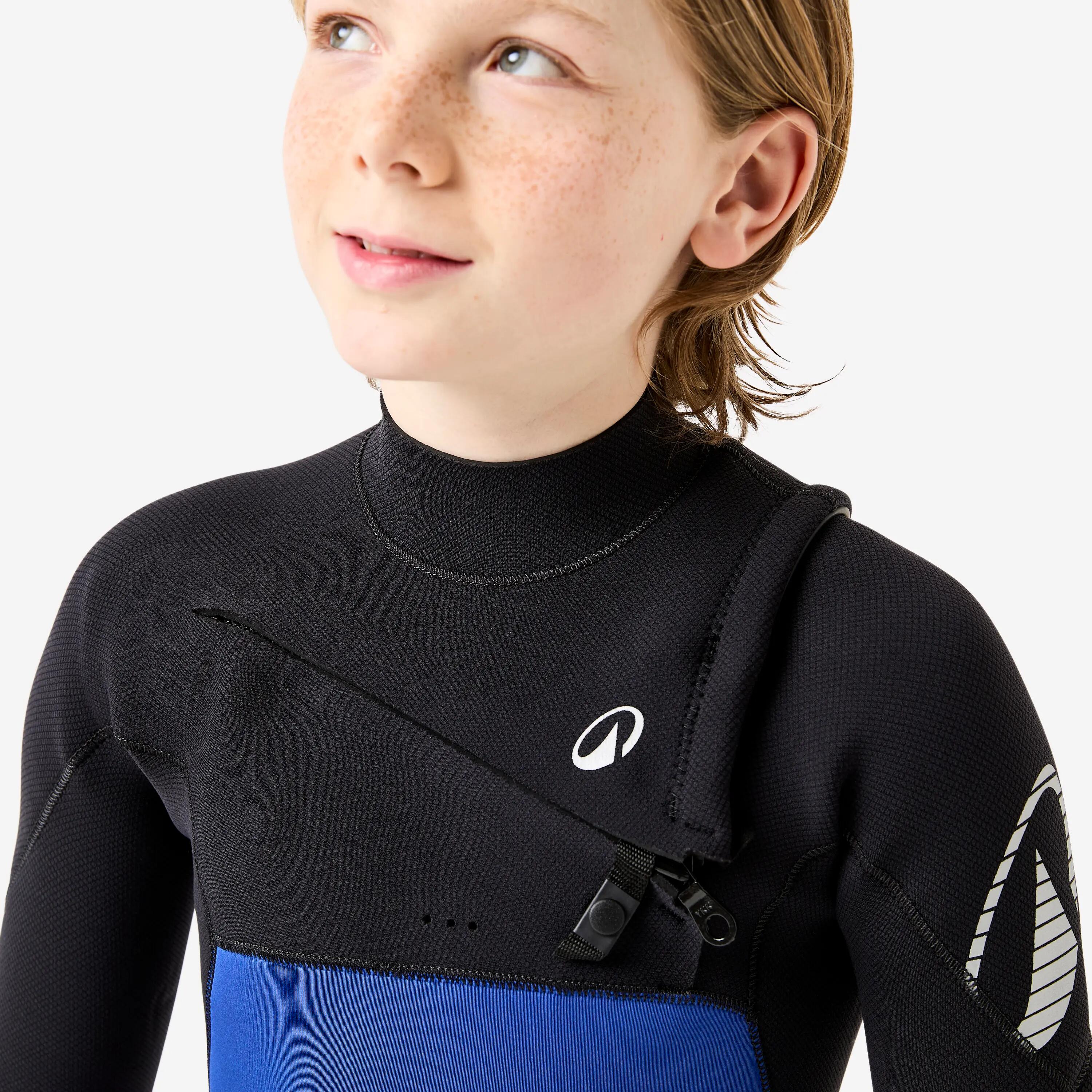 Combinaison intégrale surf 4/3 mm enfant, 900 bleu et noir 5/10