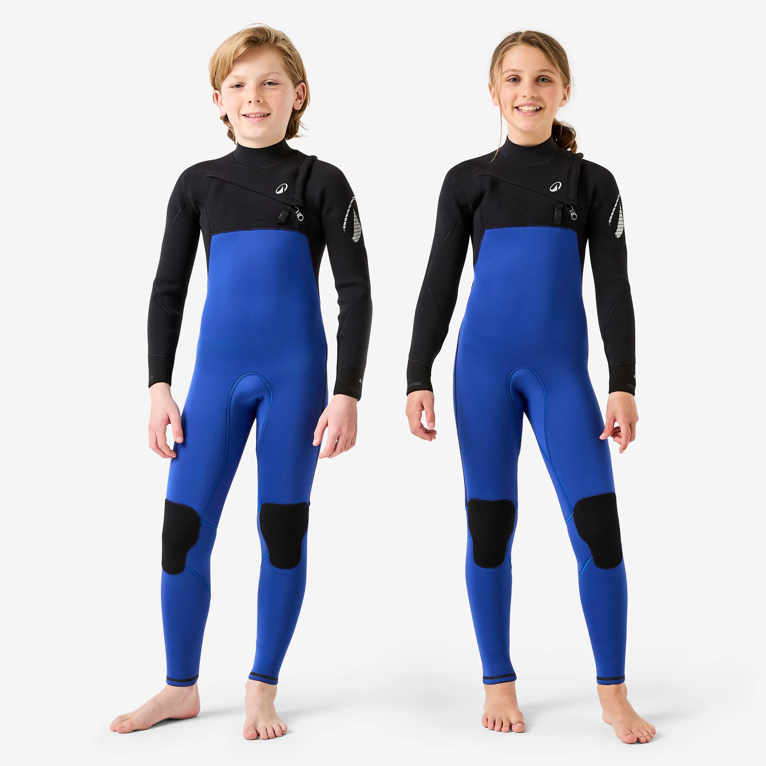 Combinaison intégrale surf 4/3 mm enfant, 900 bleu et noir 3/10