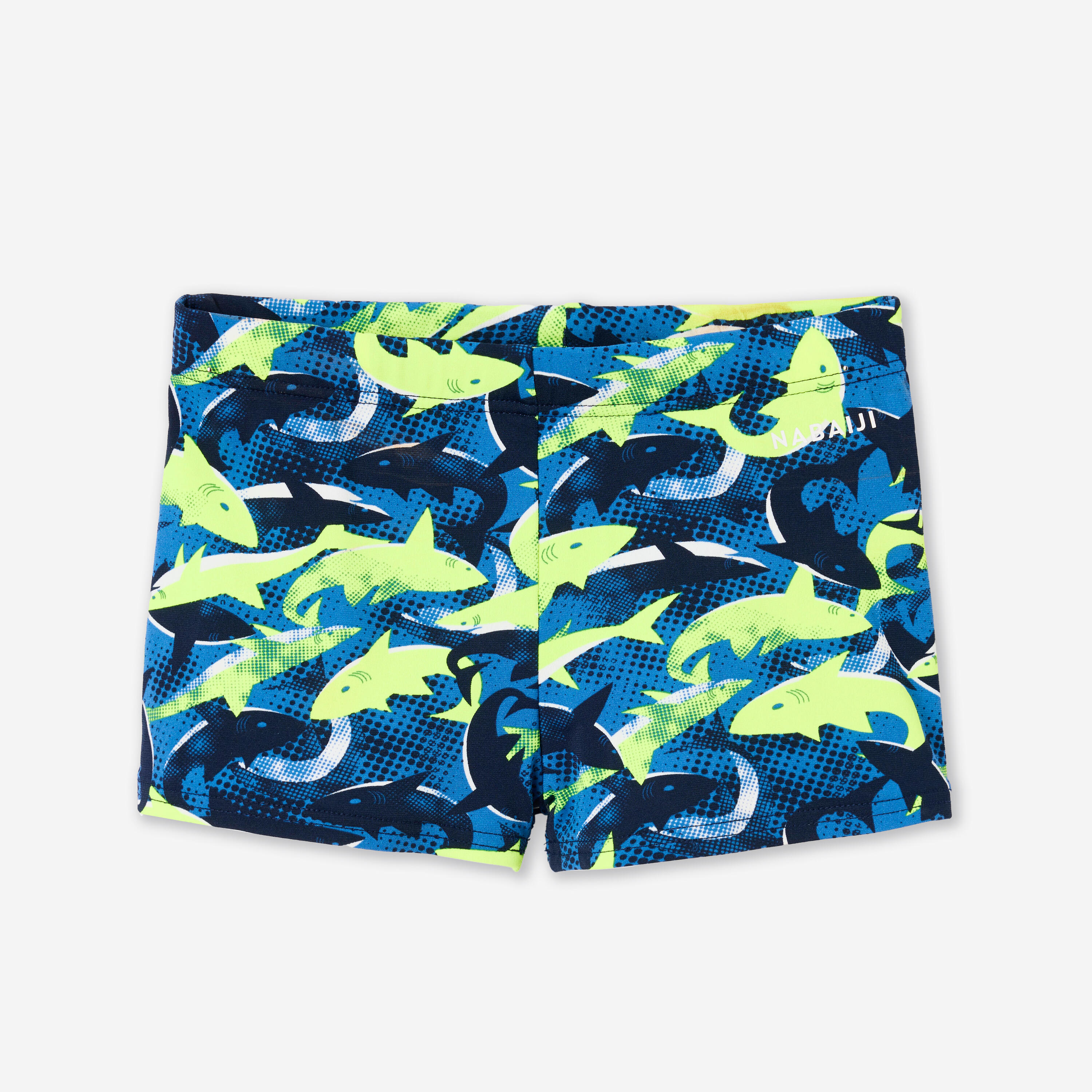 Maillot boxer de bain natation Garçon enfant - 500 Fitib shark noir jaune fluo 7/7