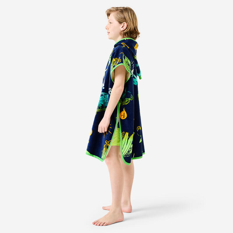 Poncho de baie surf 500 Valnlife Albastru Copii 110-135 cm