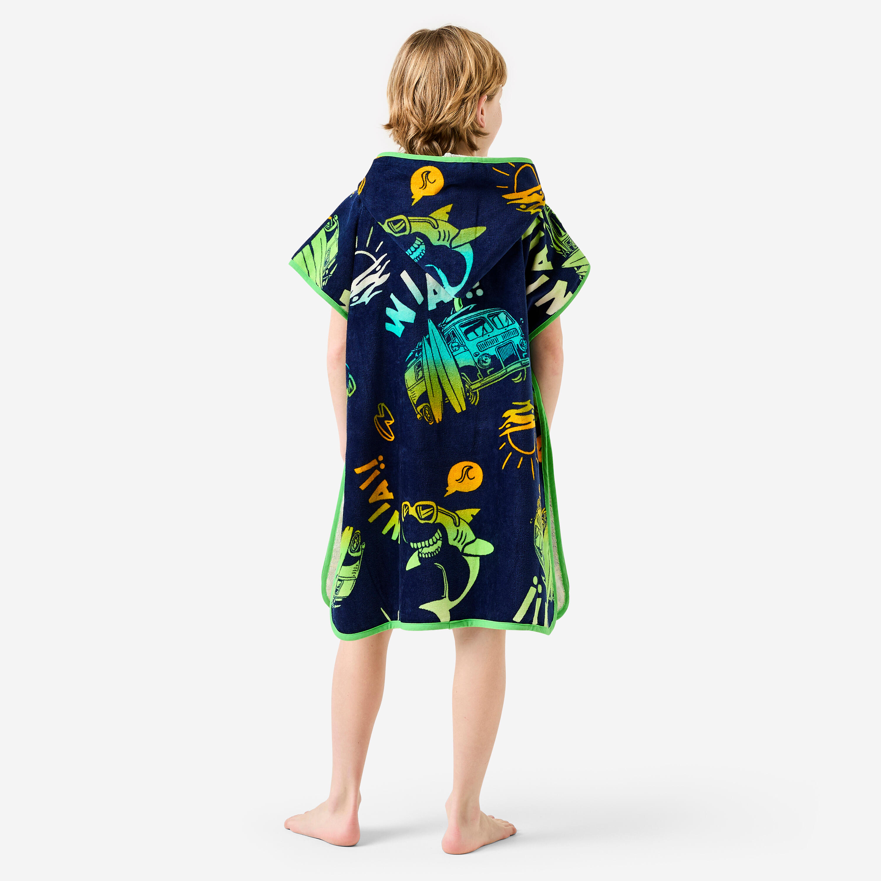 Poncho de bain surf enfant de 110 à 135 cm - 500 Vanlife bleu 4/9