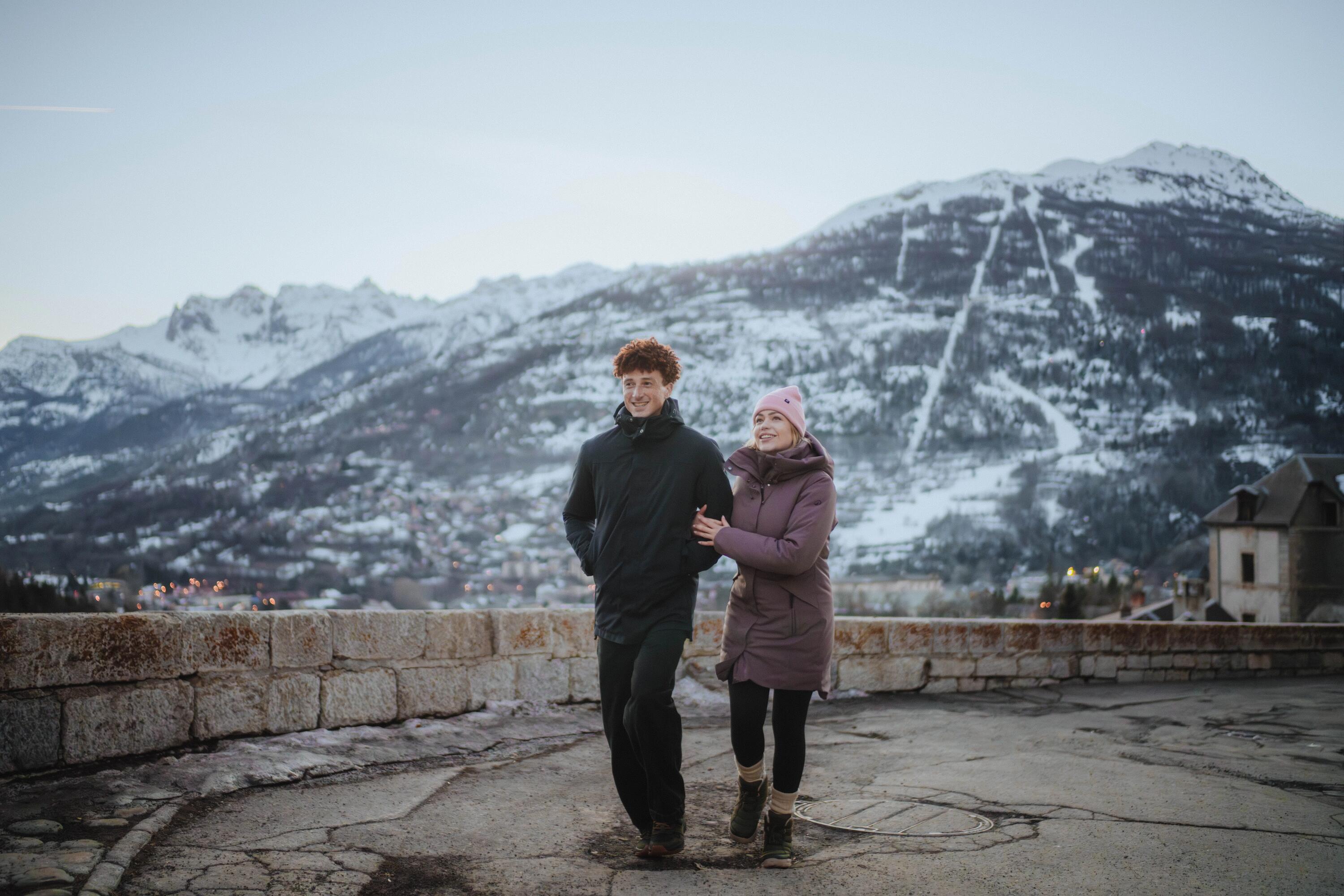 Parka de drumeție -10°C impermeabilă, NH500 maro, damă 13/16