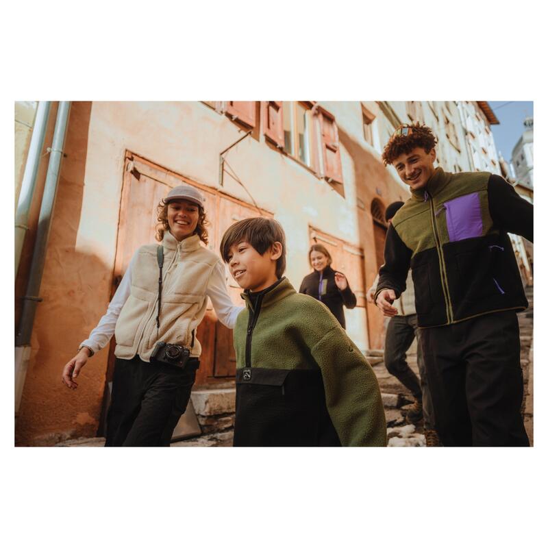 Çocuk Outdoor Polar Sweatshirt - 7/15 Yaş - Haki - NH500s