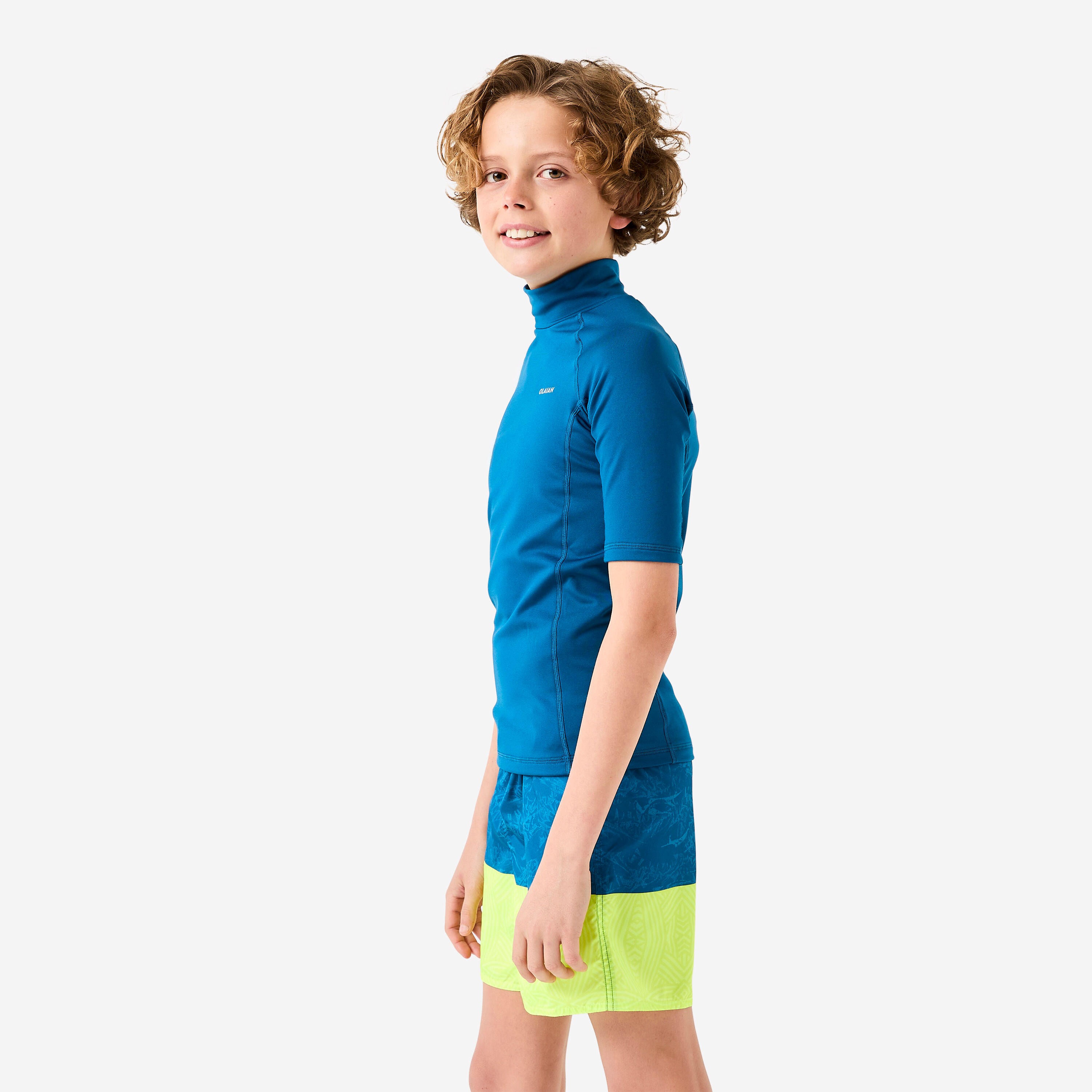 Tee shirt polaire manches courtes enfant bleu 4/7