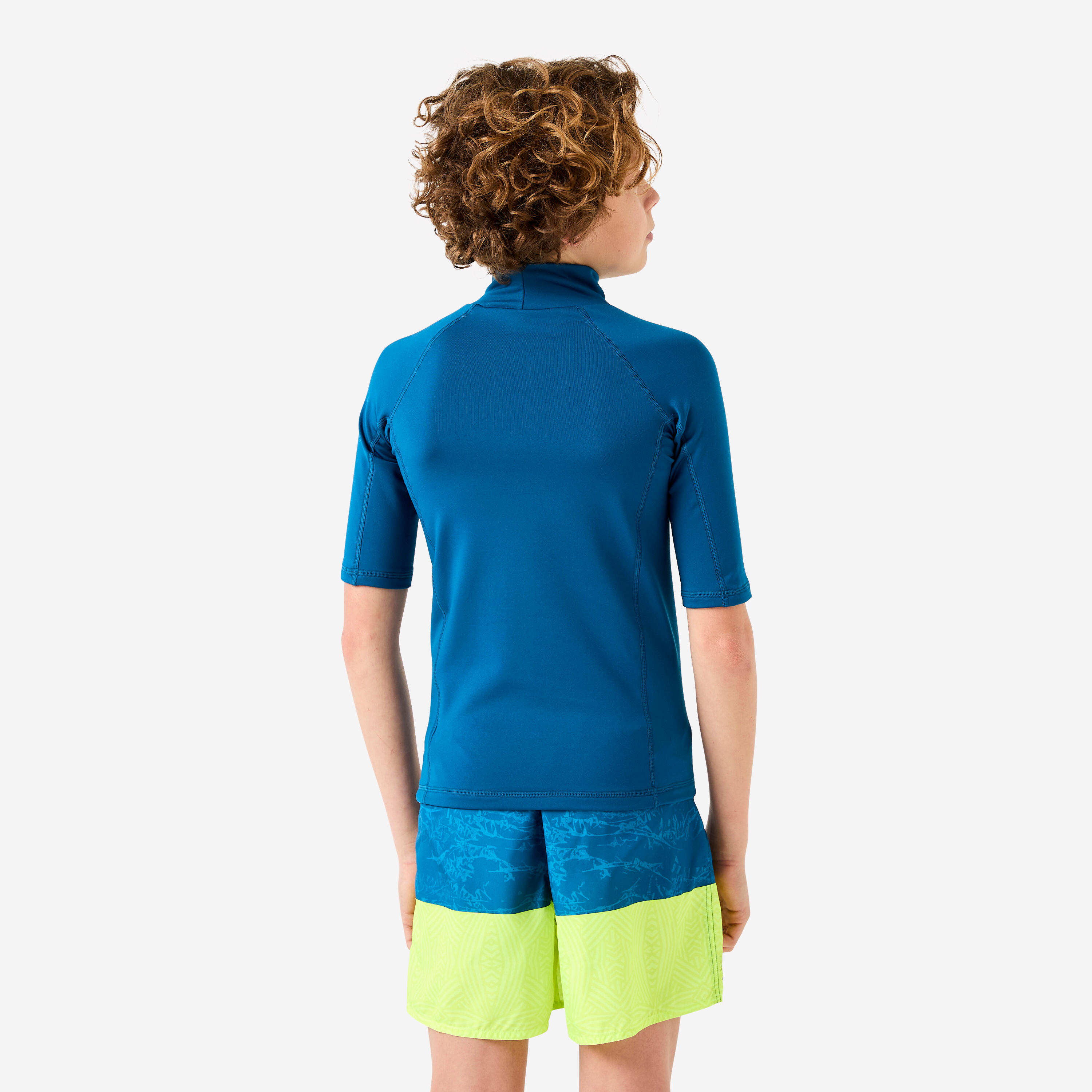 Tee shirt polaire manches courtes enfant bleu 2/7