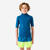 tee shirt polaire manches courtes enfant bleu