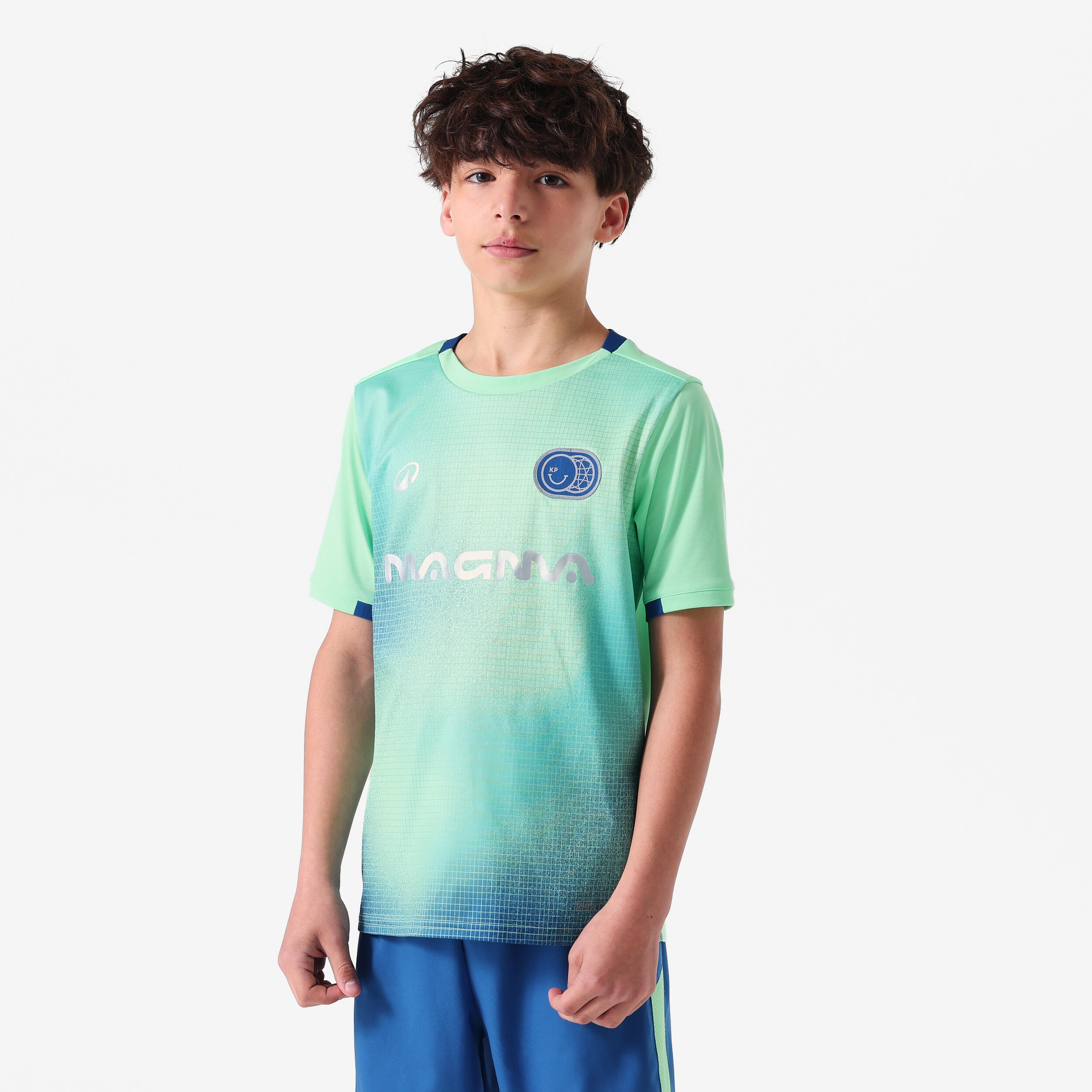 Kids' Football Short-Sleeved Shirt Viralto Boreal - Green / Blue