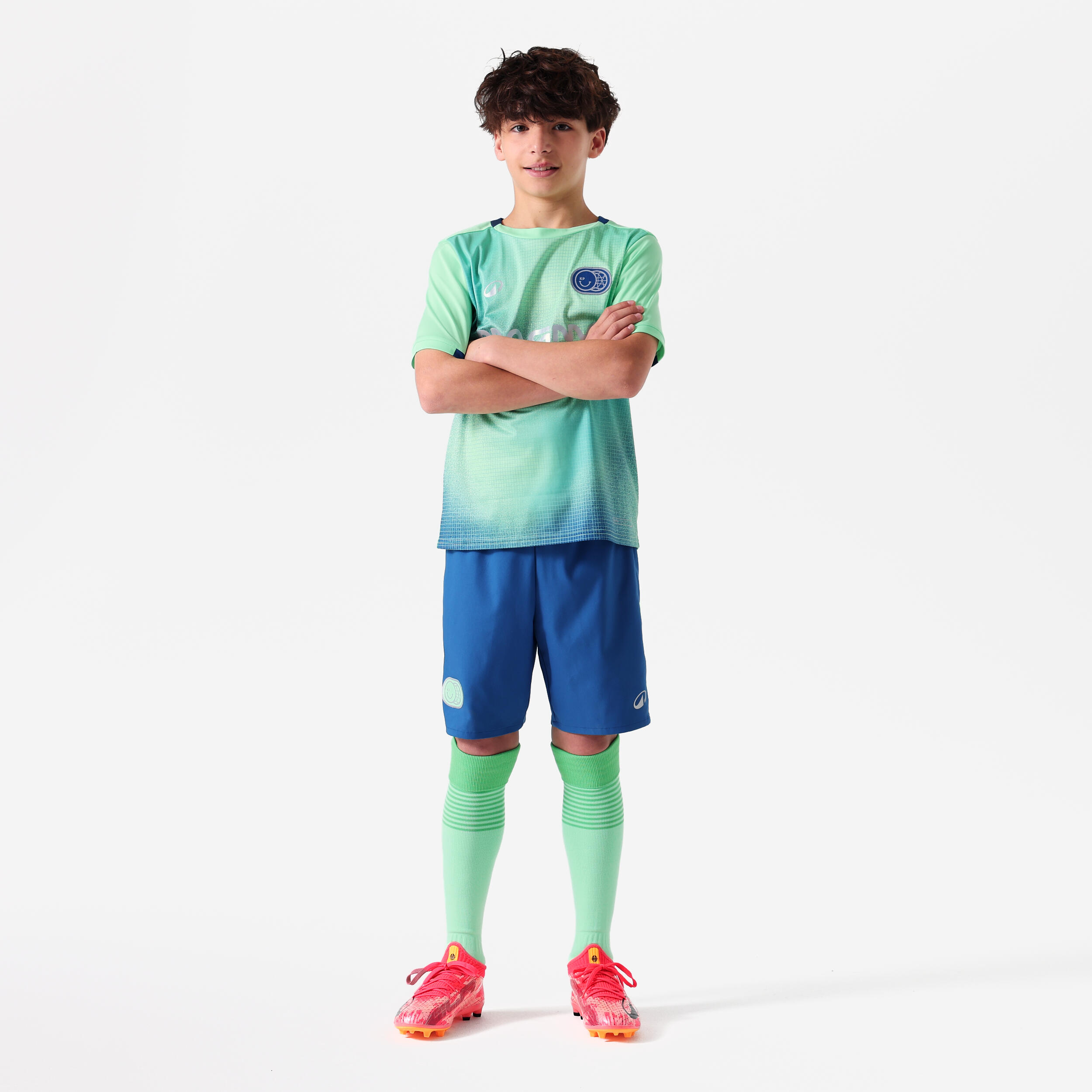 Calções de Futebol Criança VIRALTO KIDS
Azul com Faixa Verde 2/8