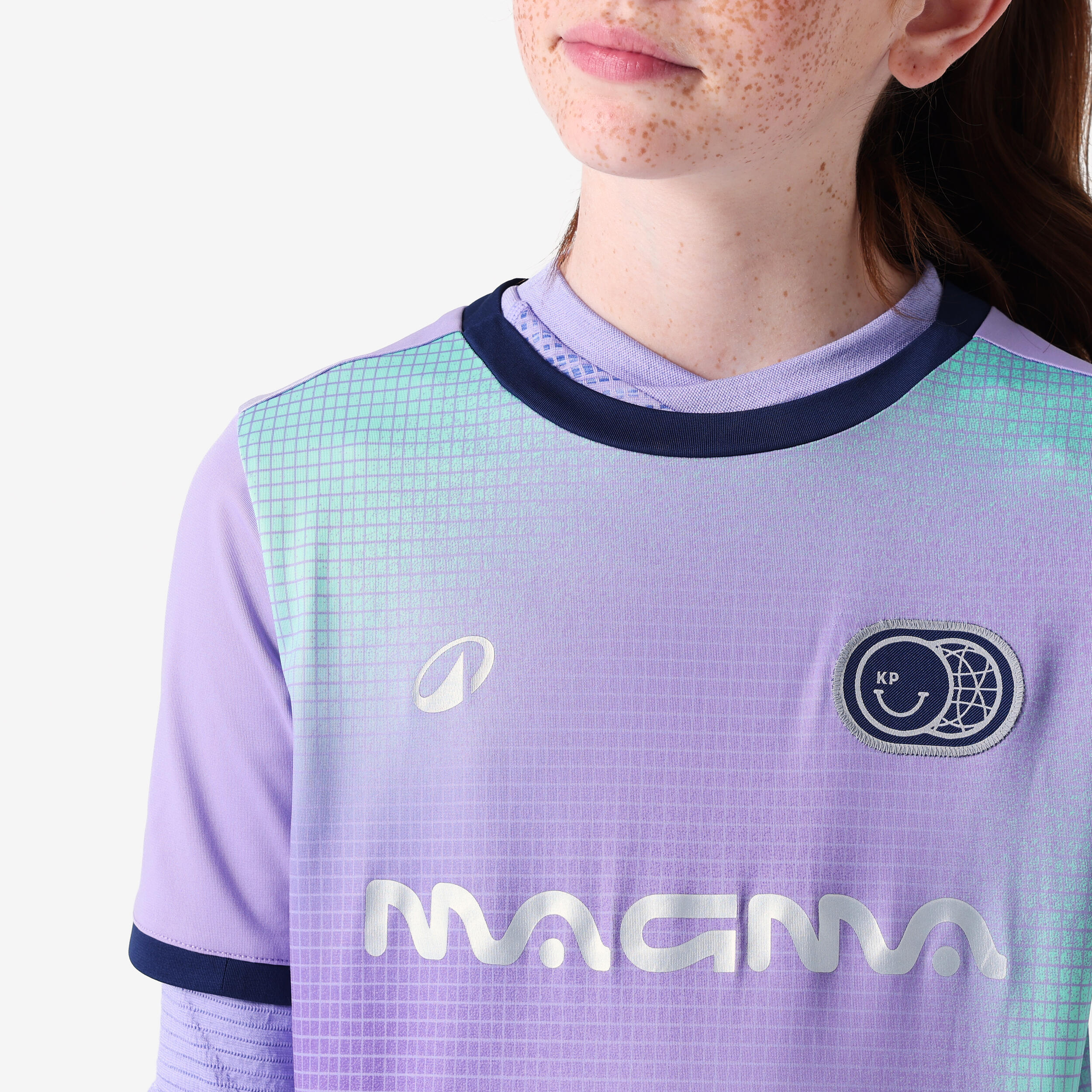 Viralto Kids Boreal Kinder Fussballtrikot mit kurzen Ärmeln Lavendel & Marine 5/7