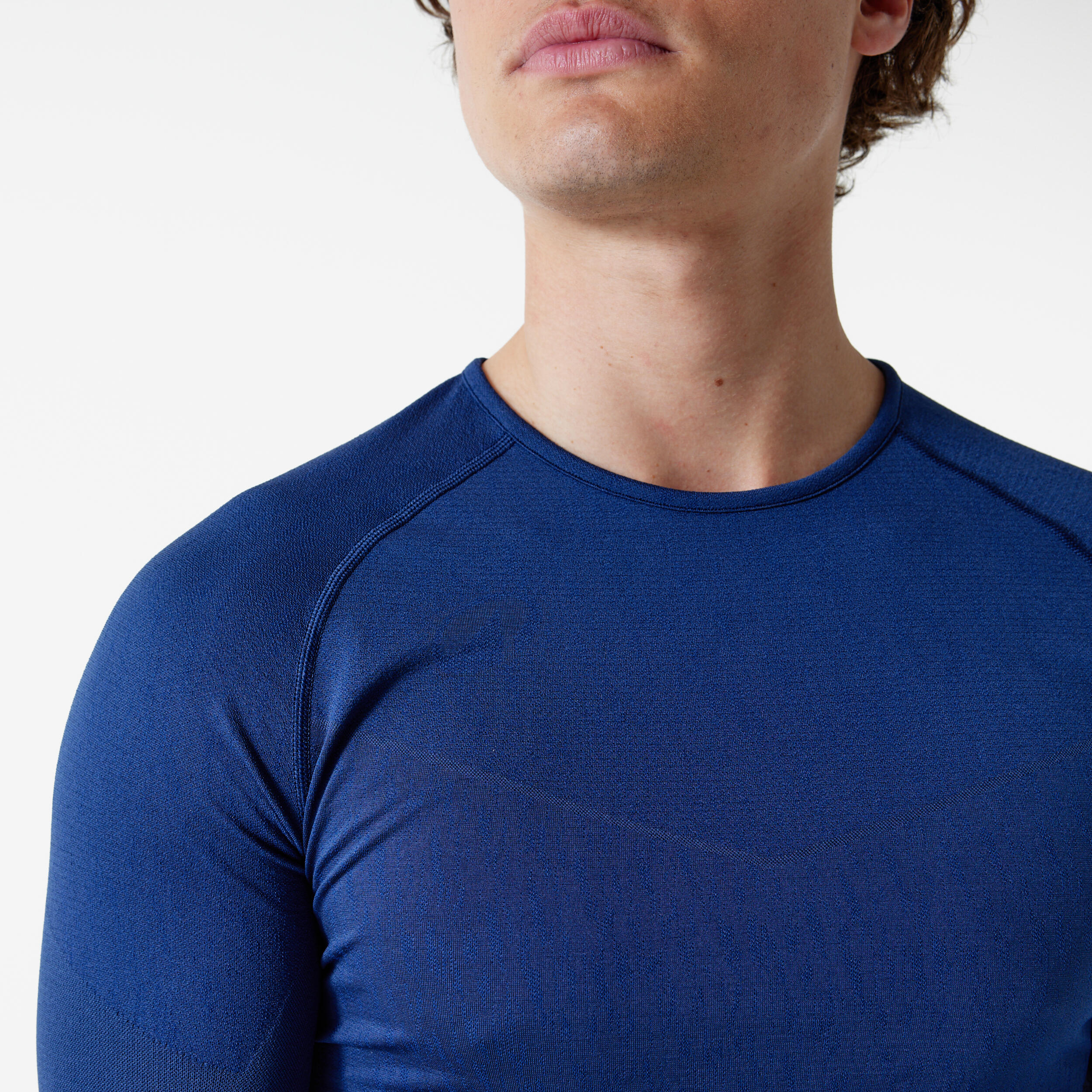Naadloos thermoshirt met lange mouwen voor voetbal Keepdry marineblauw 2/9