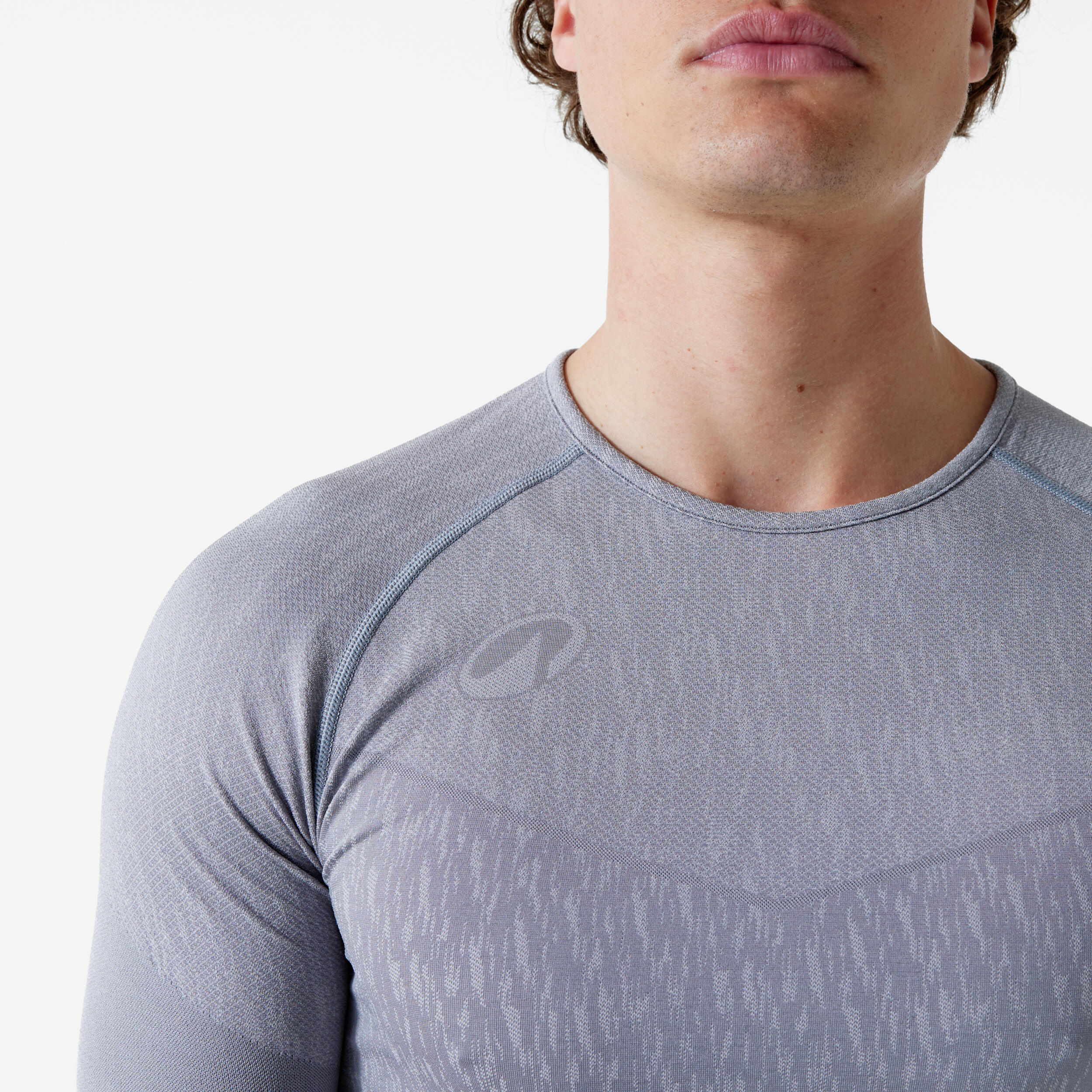 Naadloos thermoshirt met lange mouwen voor voetbal Keepdry grijs 2/12