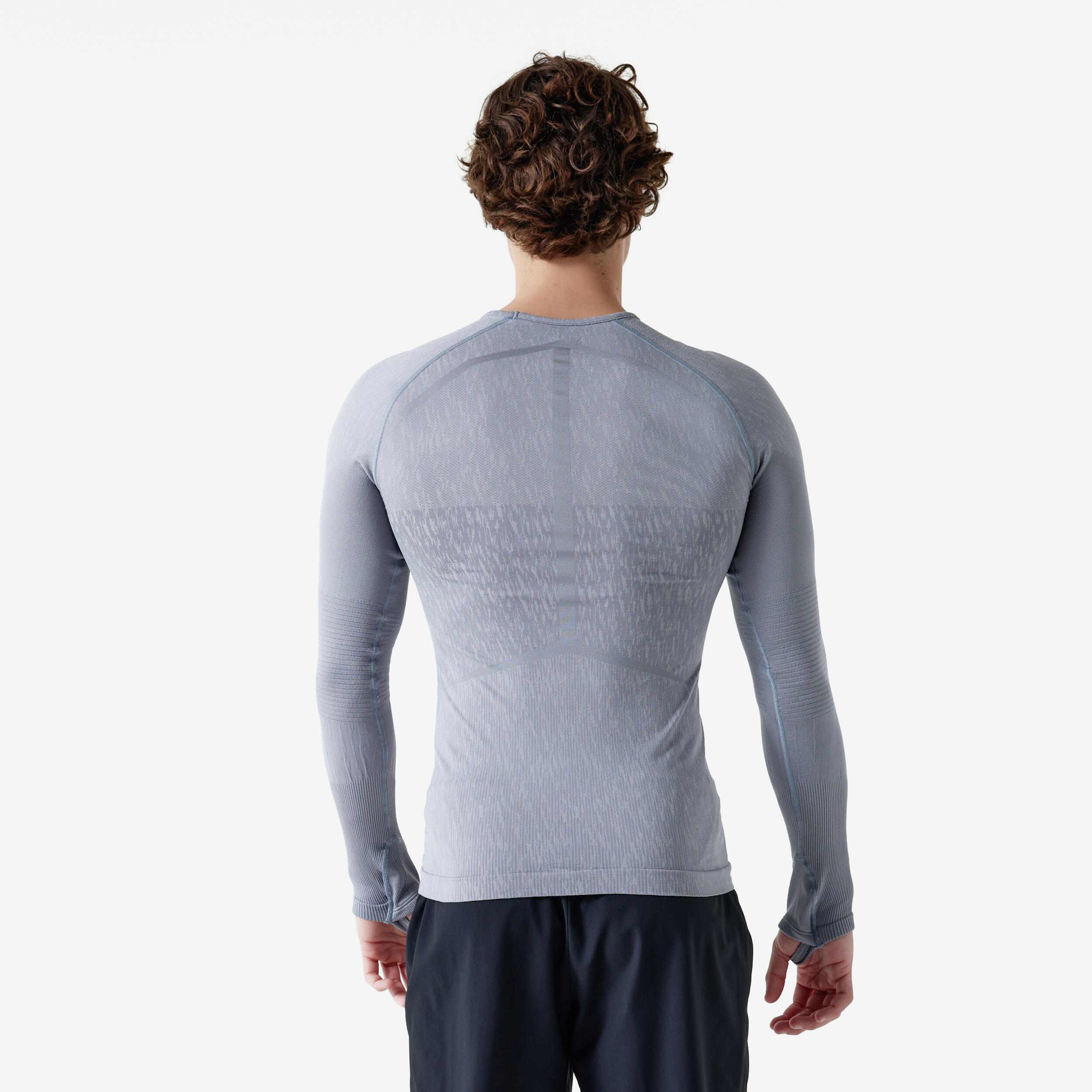 Naadloos thermoshirt met lange mouwen voor voetbal Keepdry grijs 3/9