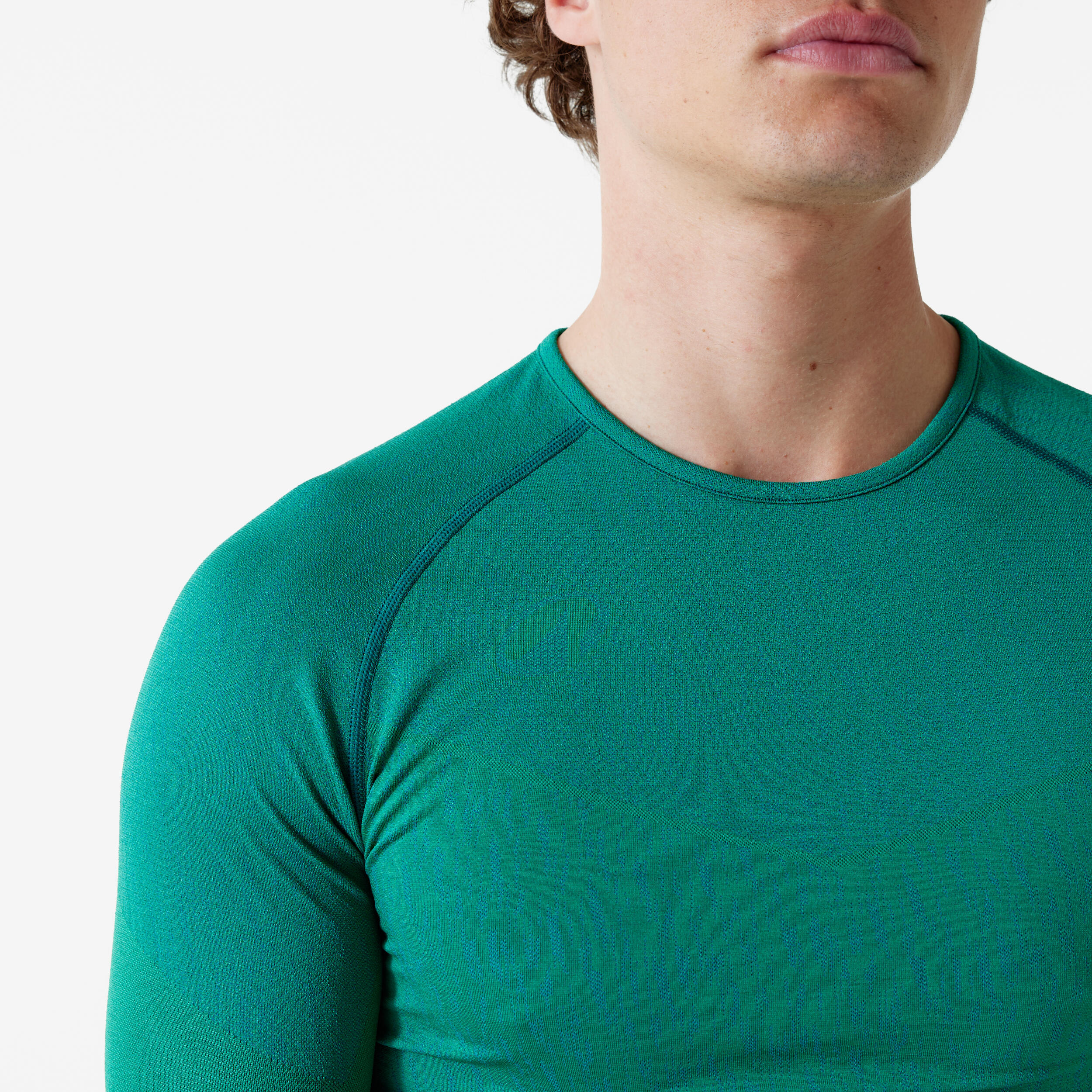 Naadloos thermoshirt met lange mouwen voor voetbal Keepdry groen 2/7