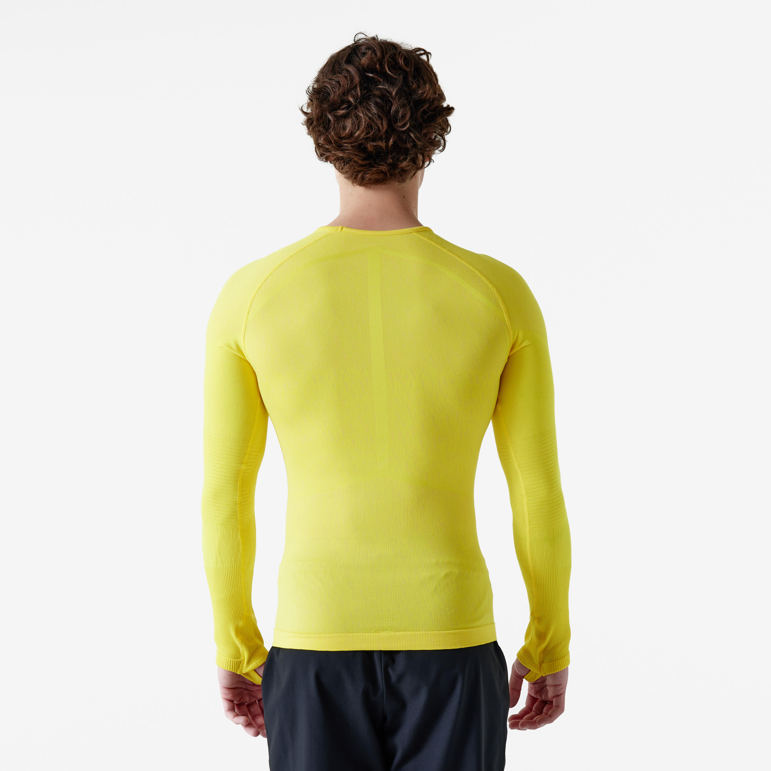 Naadloos thermoshirt met lange mouwen voor voetbal Keepdry fluogeel 4/13