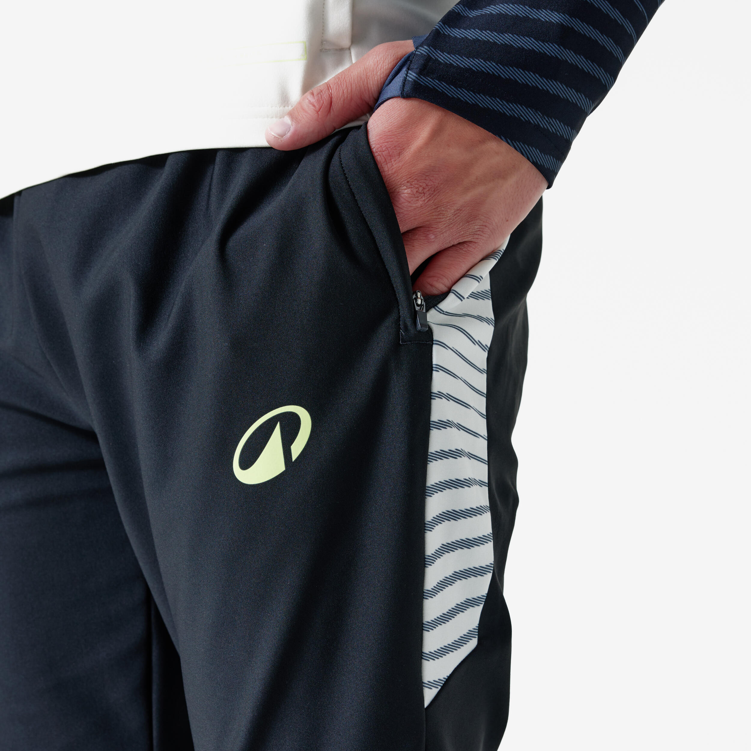 Pantalon d'entrainement de football adulte Viralto Ripples noir et gris 3/6