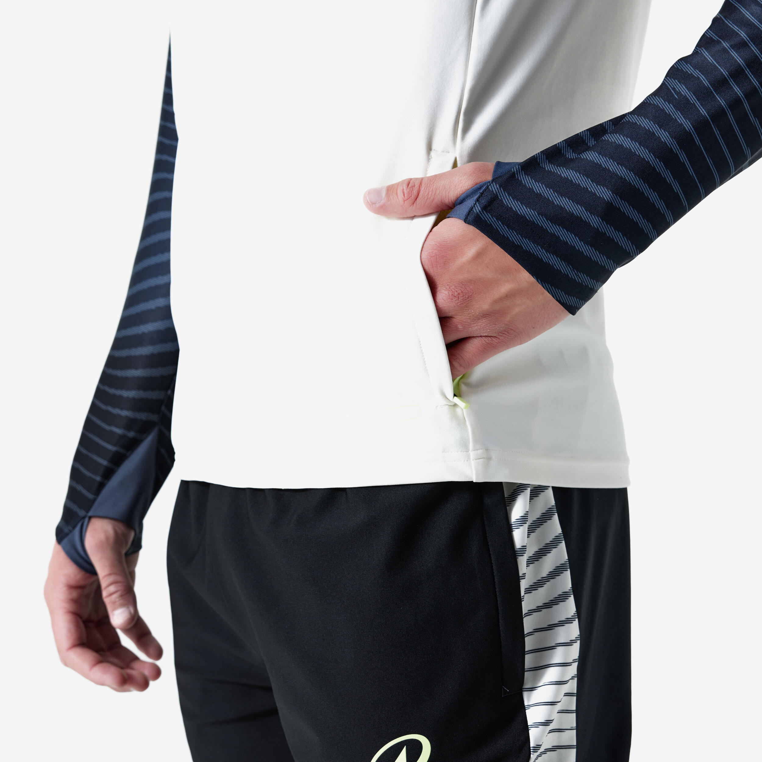 Felpa calcio adulto VIRALTO RIPPLES avorio-nero 4/6