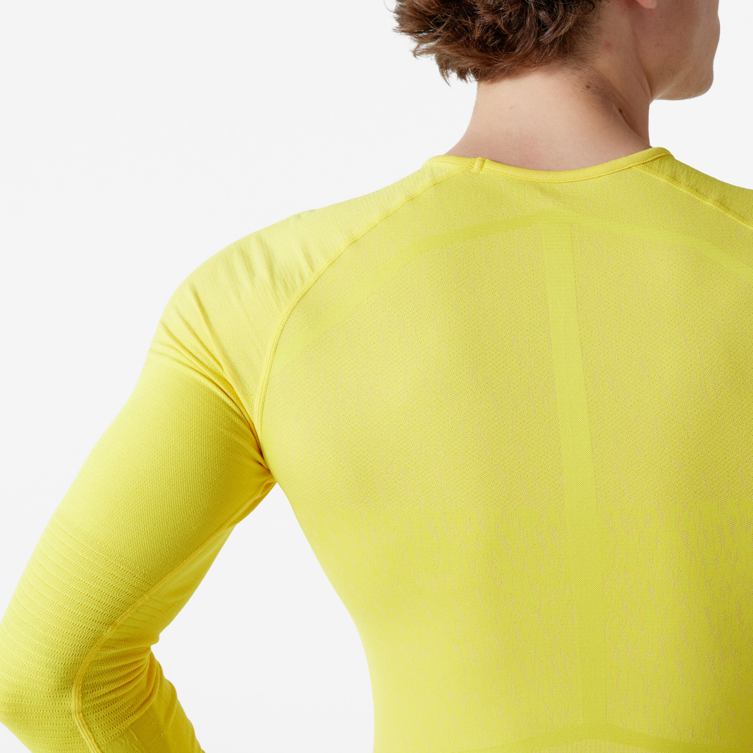 Naadloos thermoshirt met lange mouwen voor voetbal Keepdry fluogeel 5/13