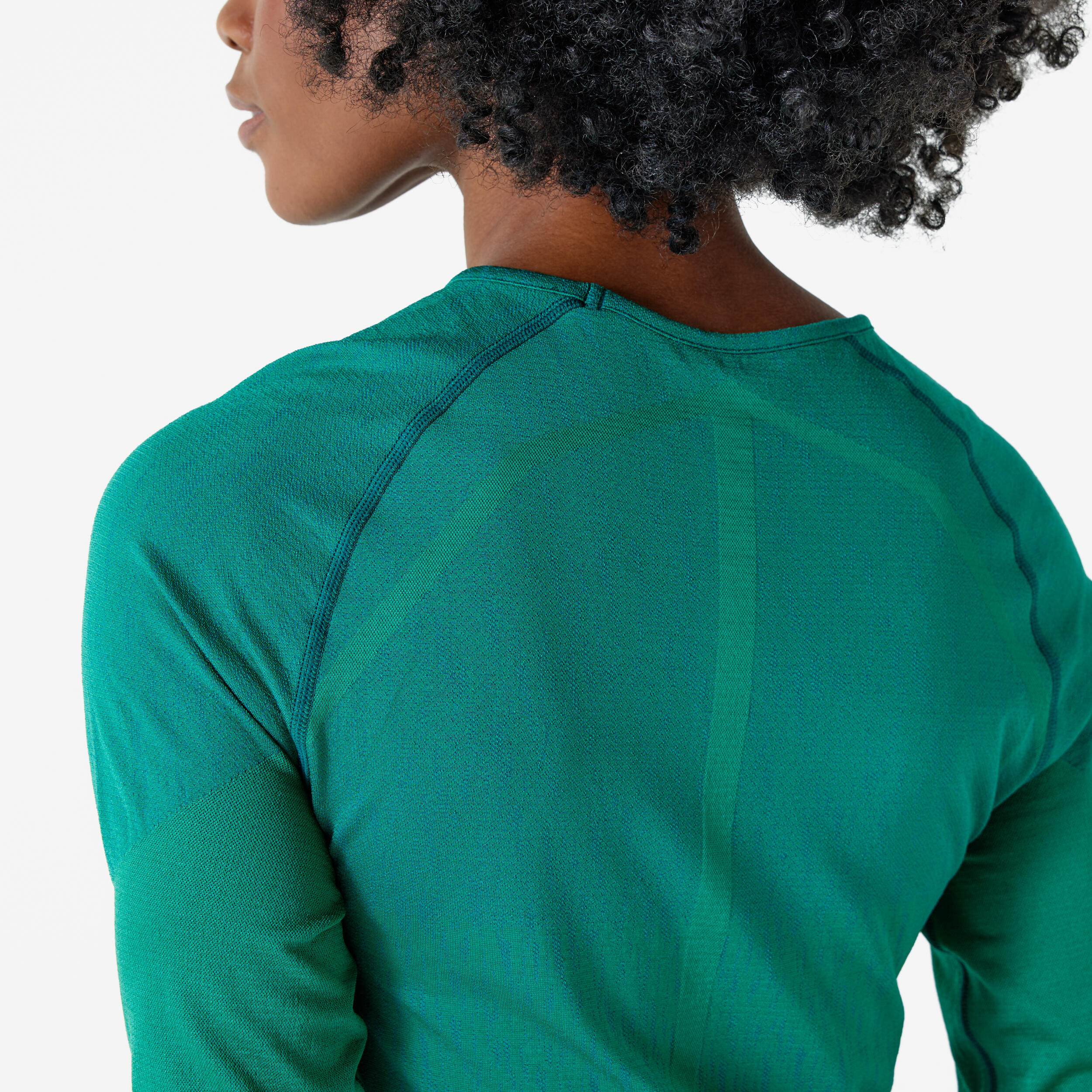 Naadloos thermoshirt met lange mouwen voor voetbal Keepdry groen 7/7