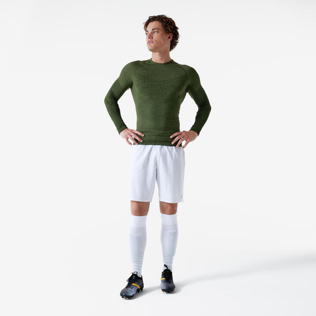 Damen/Herren Unterziehshirt Fußball langarm - Keepdry seamless khaki