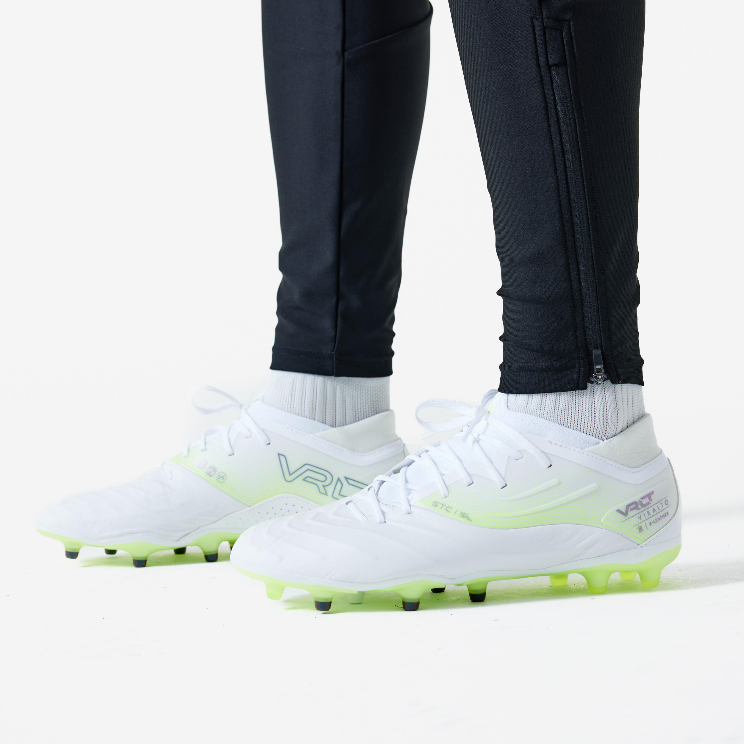 Pantalon d'entrainement de football adulte Viralto Ripples noir et gris 4/6