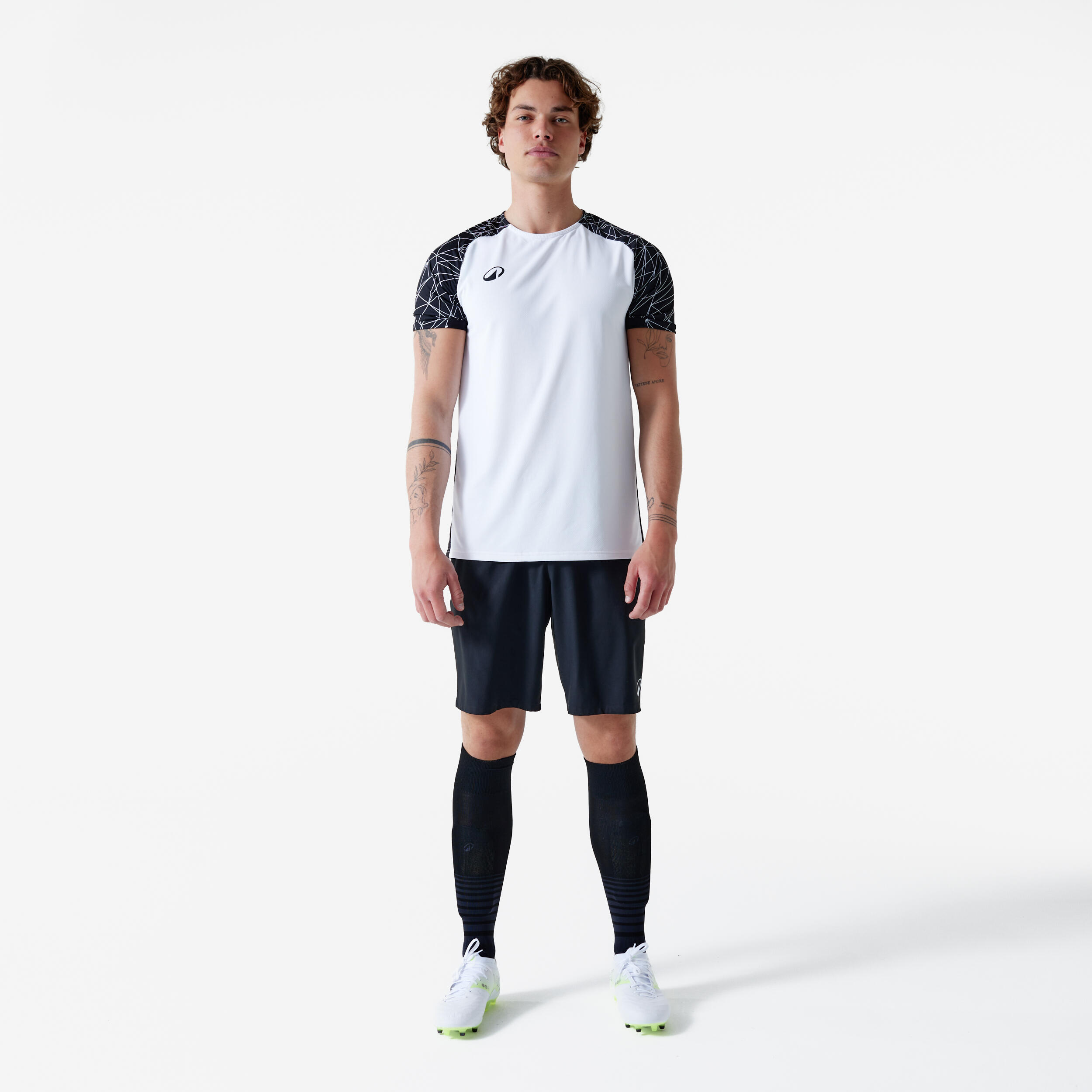 Viralto Classic kurzärmeliges Fussballtrikot Erwachsene, 2026 Weiss und Schwarz 2/5