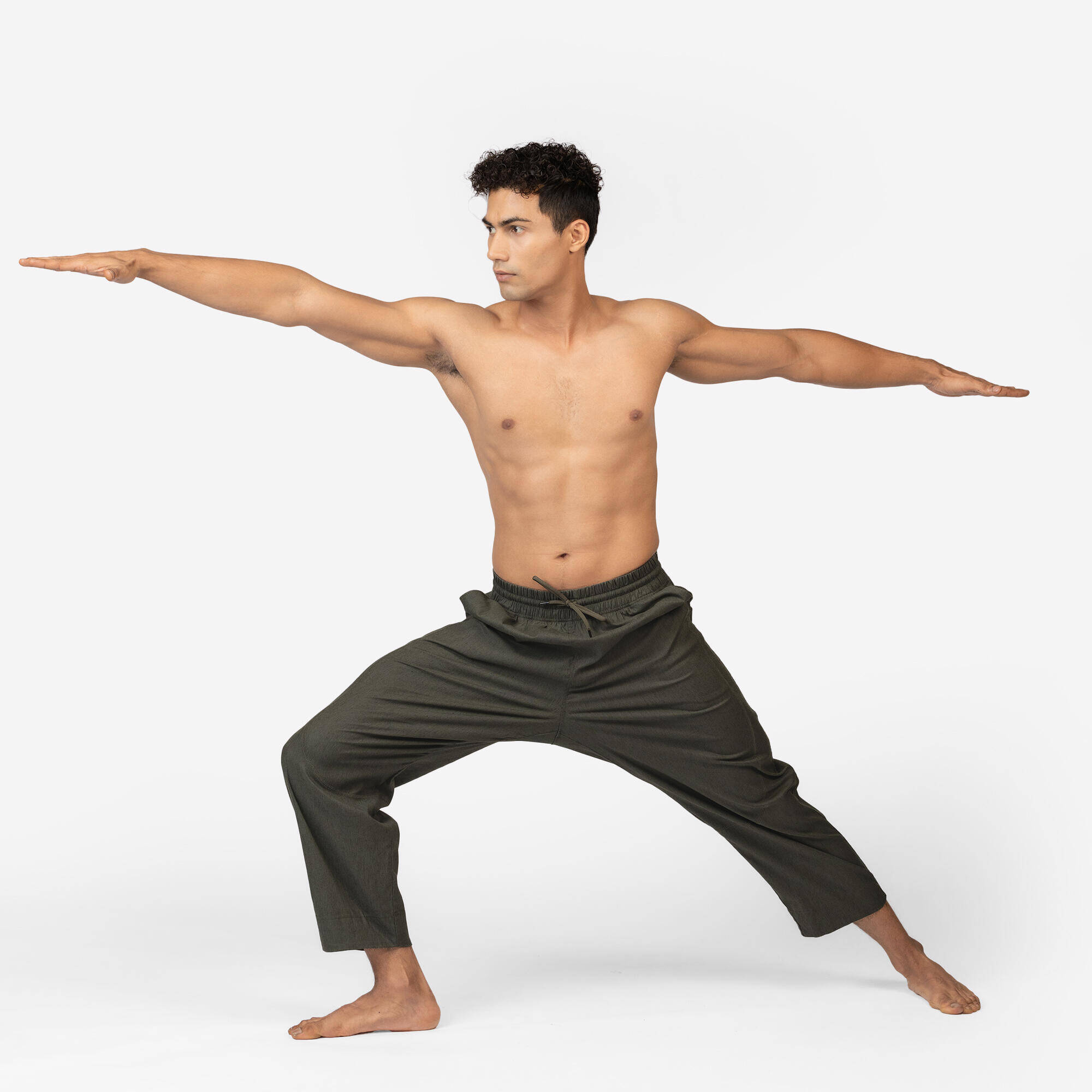 Men Dhoti Yoga Pants - Urban Green -  3