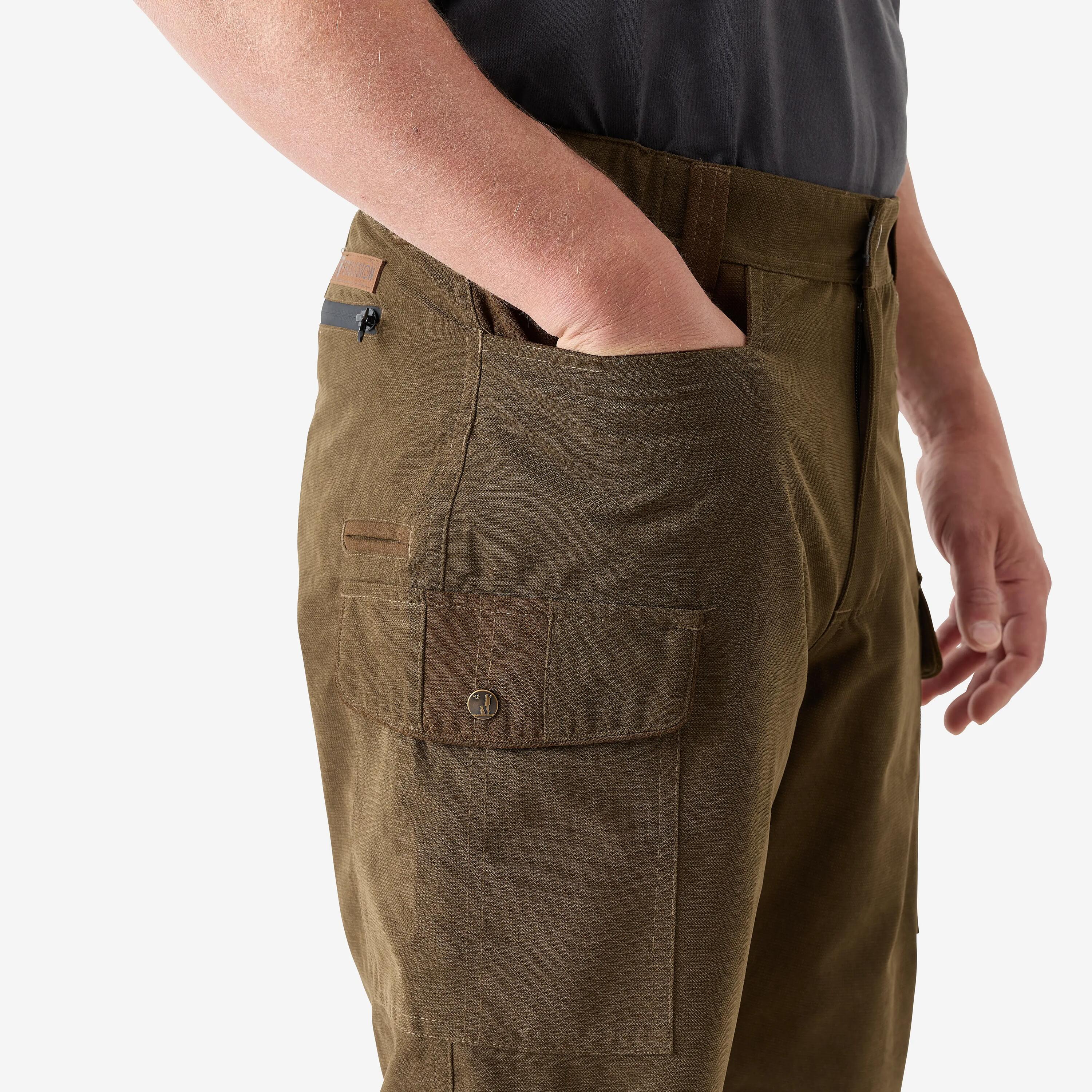 Pantalon de chasse imperméable homme Bristol marron 3/4