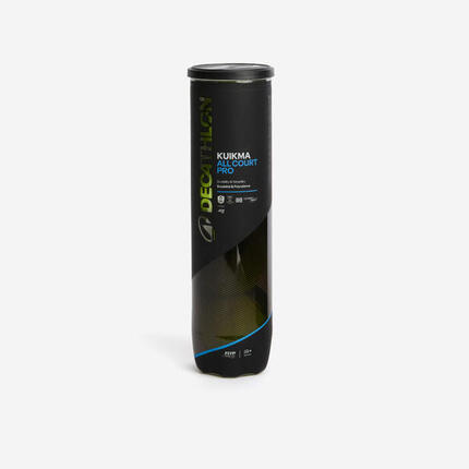 Balle de tennis polyvalente tube de 4, Kuikma all court pro