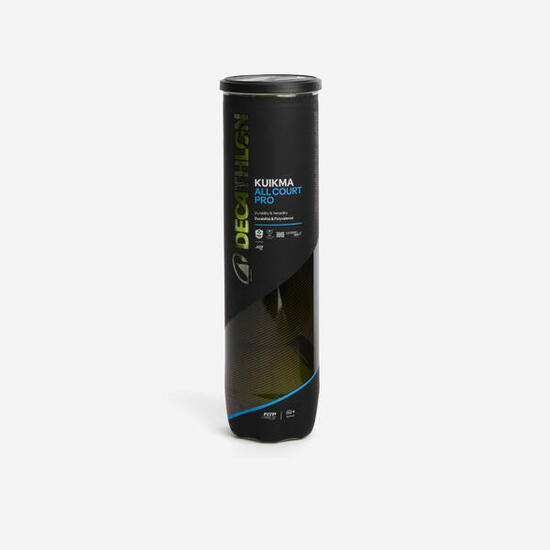 Balle de tennis polyvalente tube de 4, Kuikma all court pro