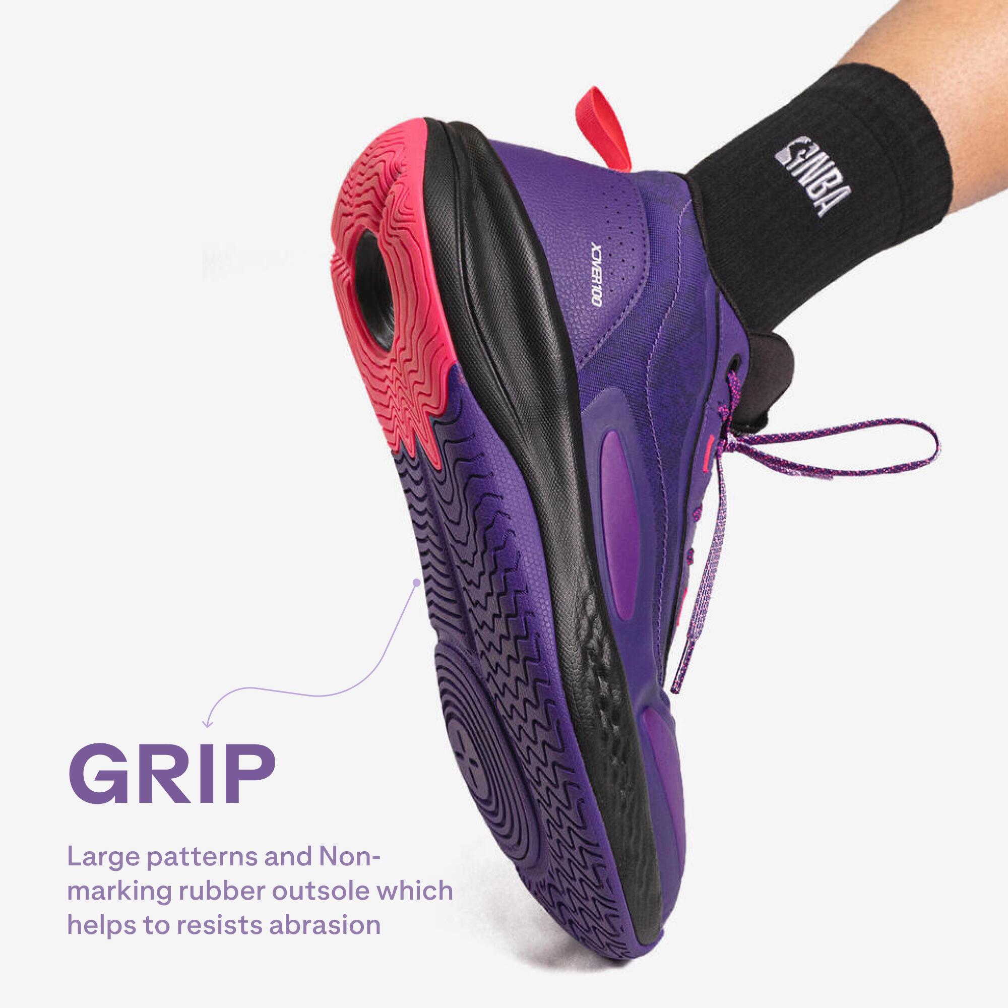 Adult Xover 100 Mid Cut Purple Pink Basketball Shoe - Image 5