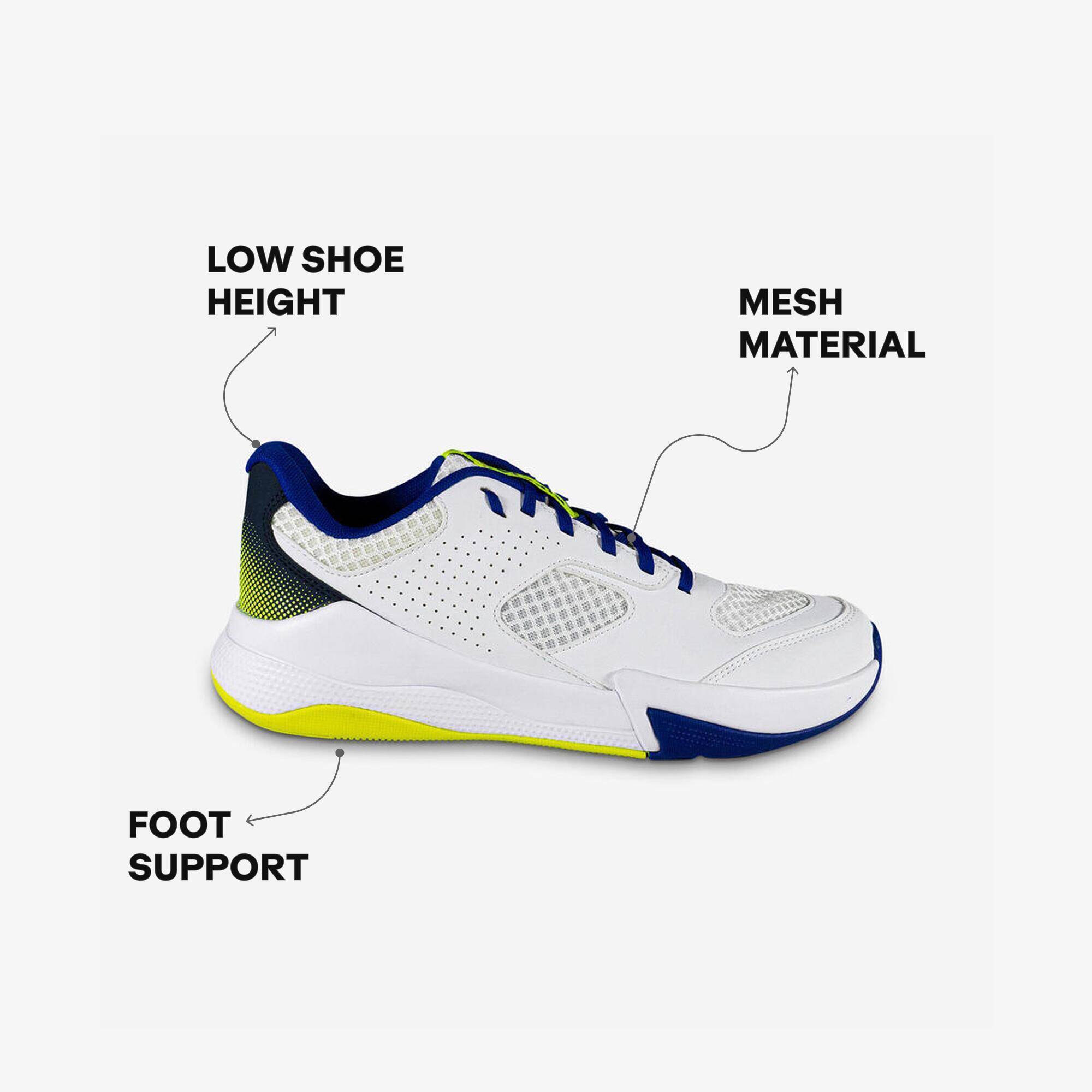 Adult Volleyball Shoes Comfort - White/Blue & Neon Yellow. -  3