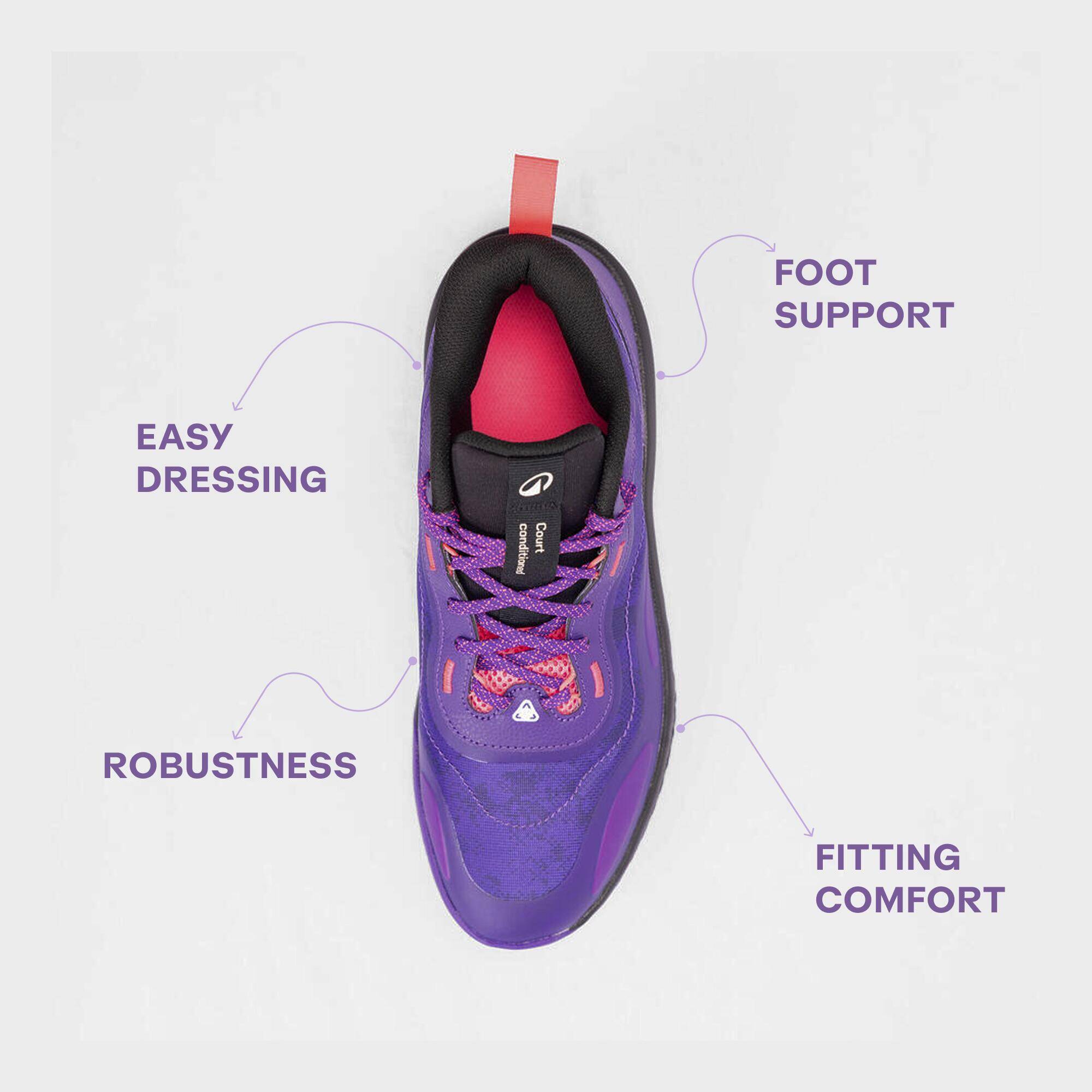 Adult Basketball Shoe Xover 100 Mid Cut Purple Pink -  3