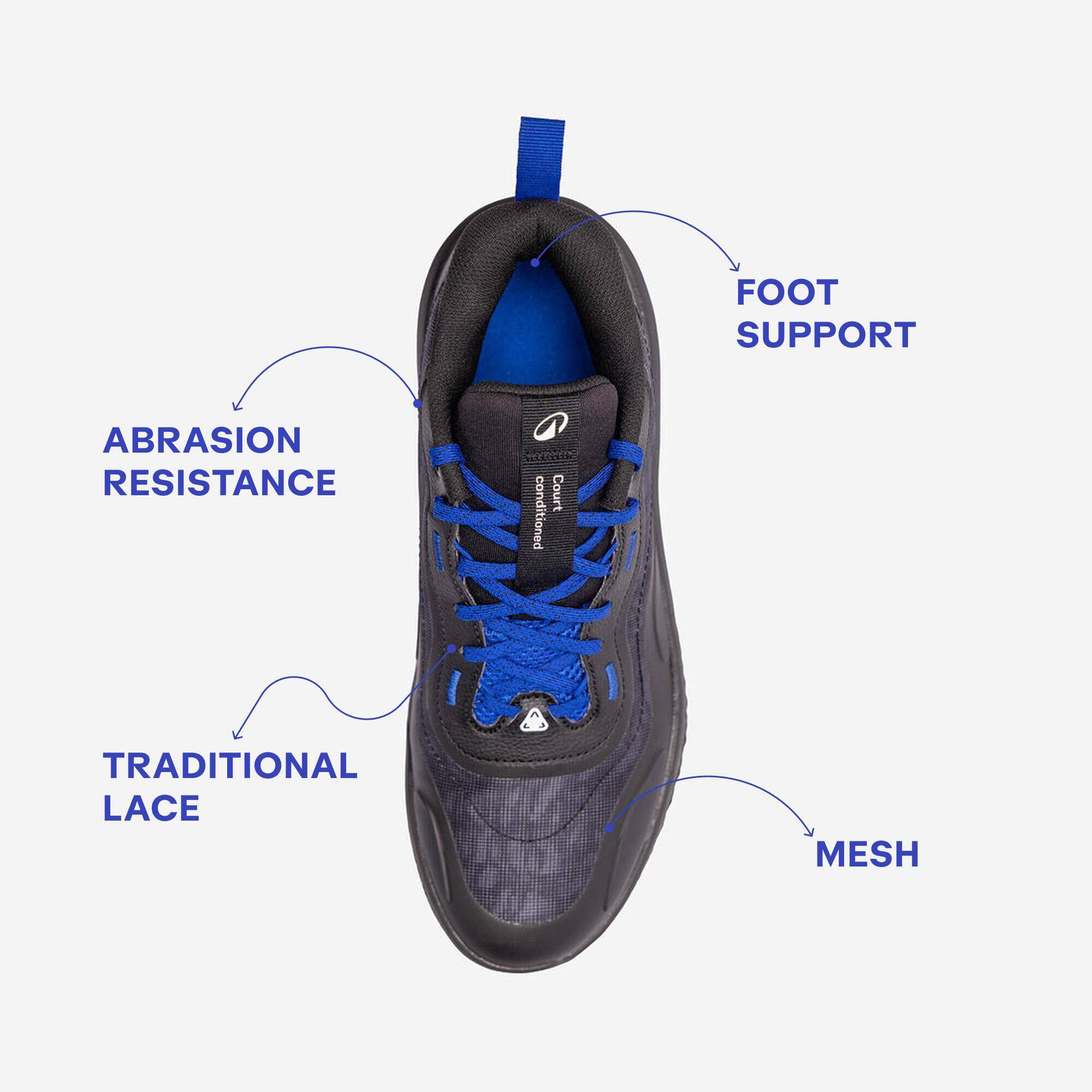 Adult Basketball Shoe Xover 100 Mid Cut Black Blue -  3