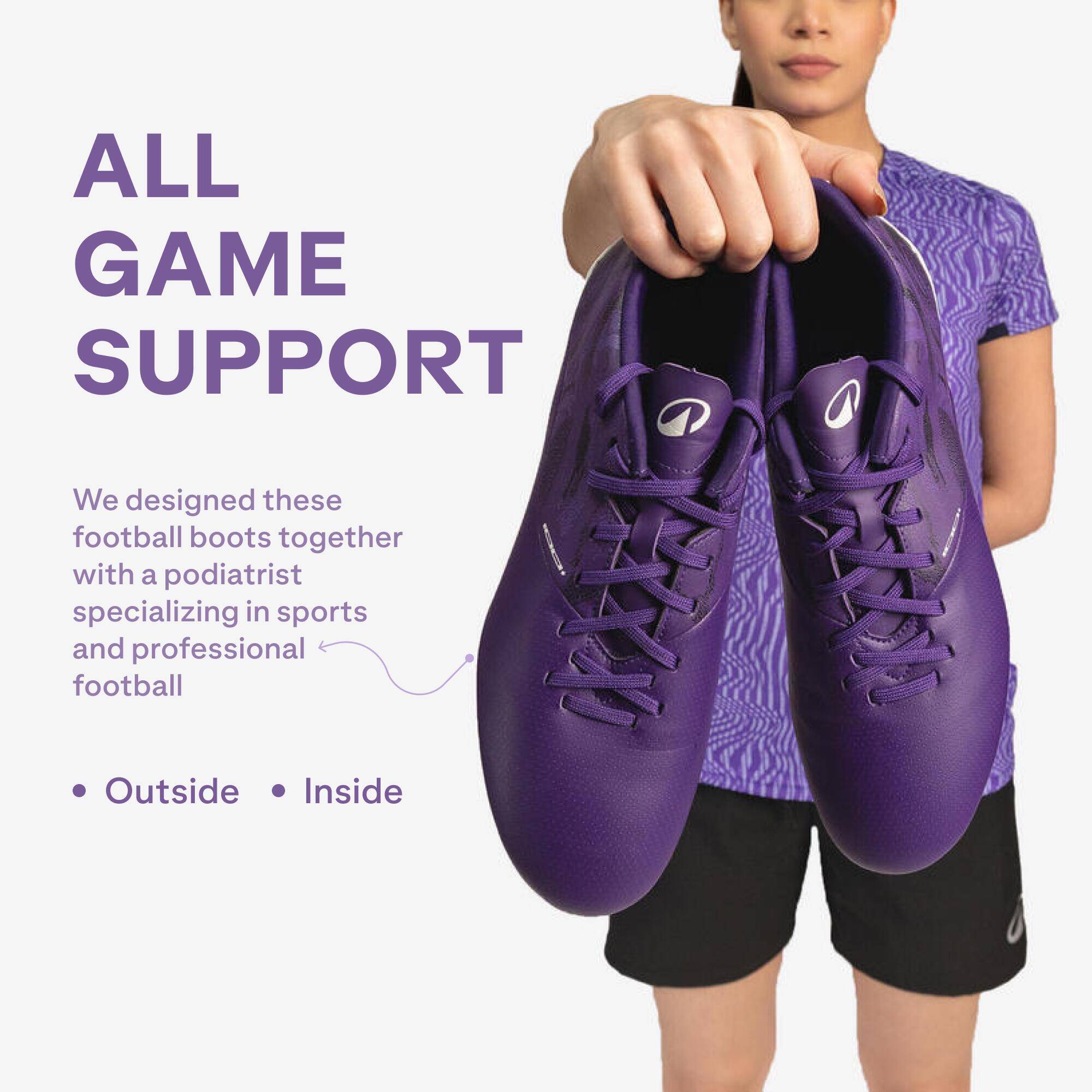 Mens Football Shoes
Essential 100+ MG AG
Purple White -  2