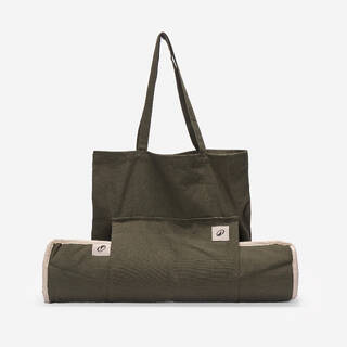 Cotton yoga tote bag Khaki green