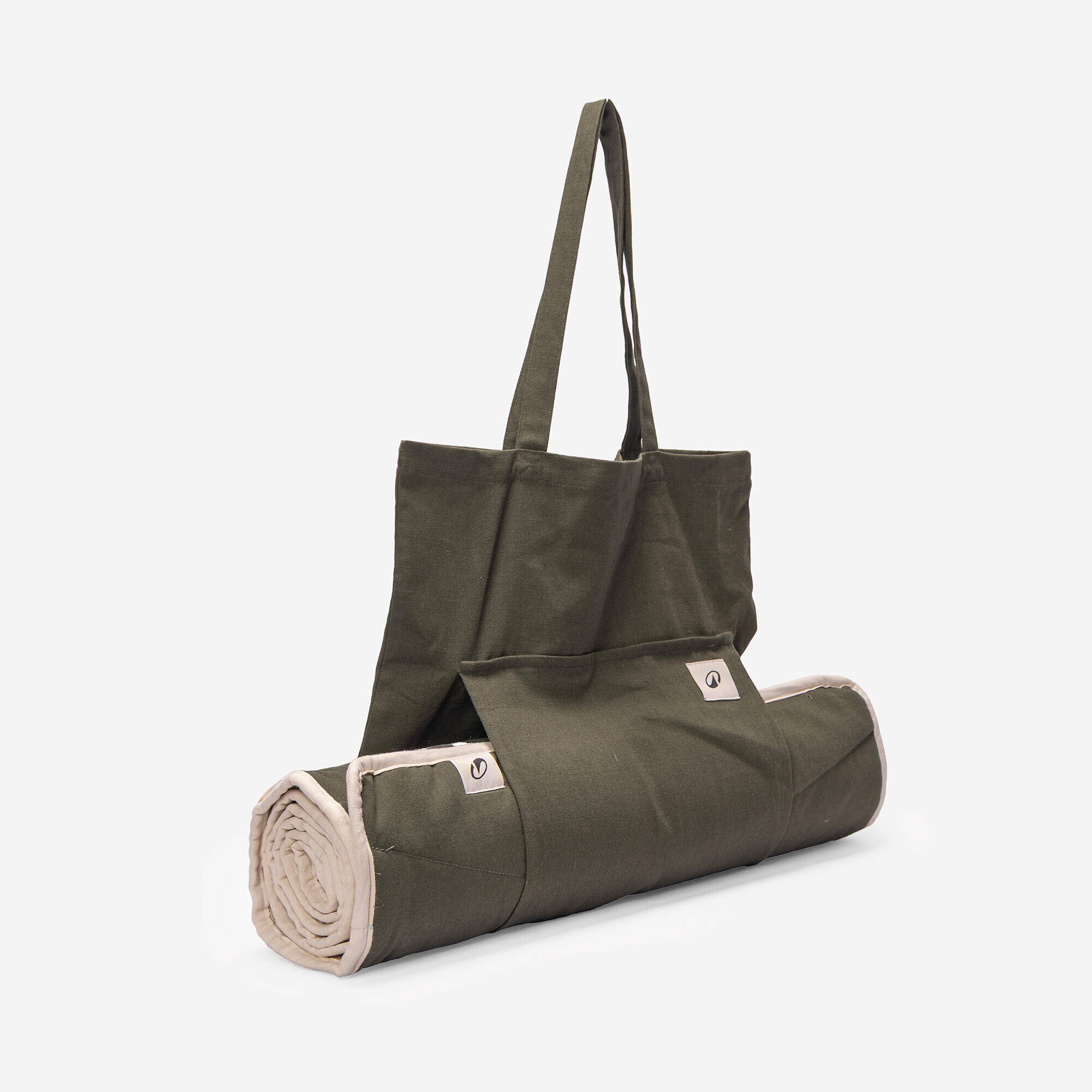 Cotton yoga tote bag Khaki green -  2