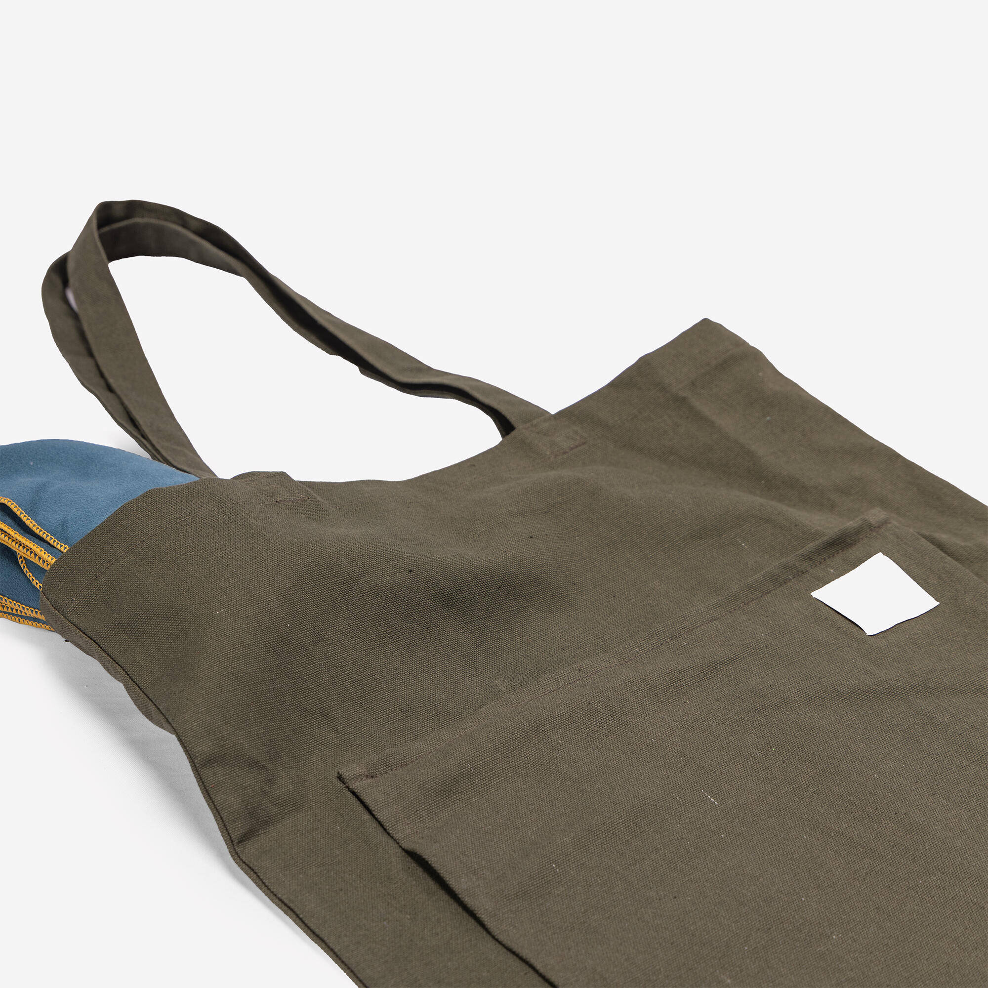 Cotton yoga tote bag Khaki green -  4