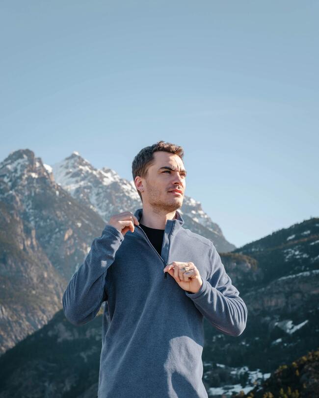  Férfi túra polár pulóver - MH100