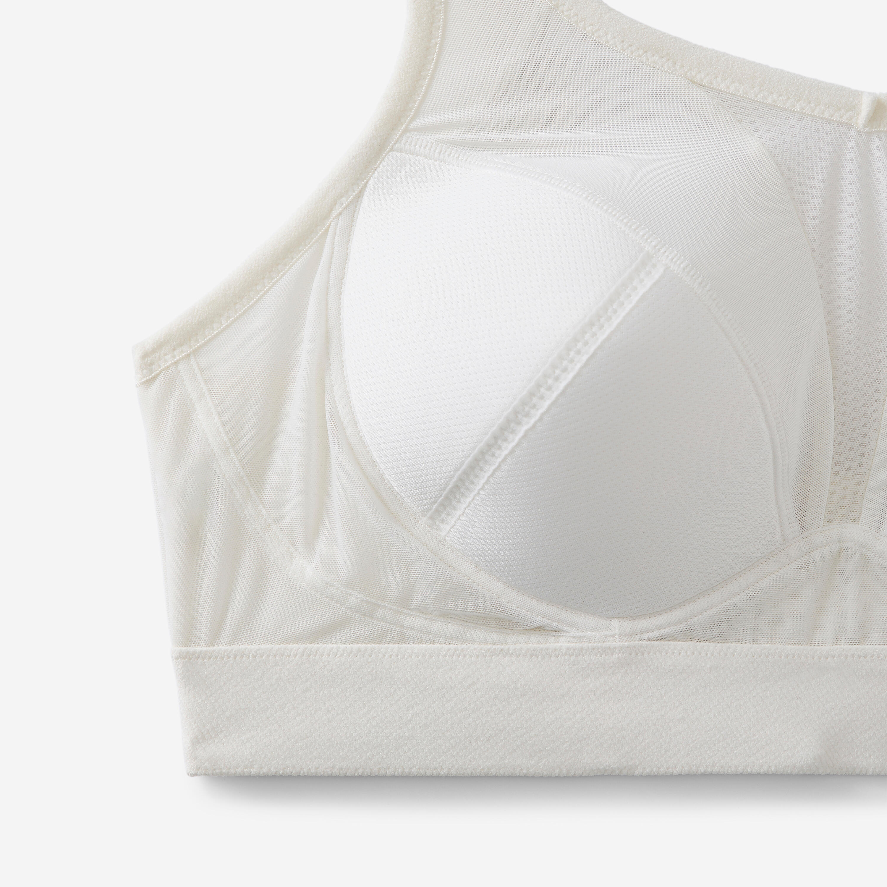 Reggiseno sportivo donna palestra traspirante coppa E-H sostegno alto bianco 6/6
