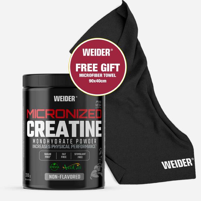 Creatina micronizada de sabor neutro 310 g + toalha oferecida