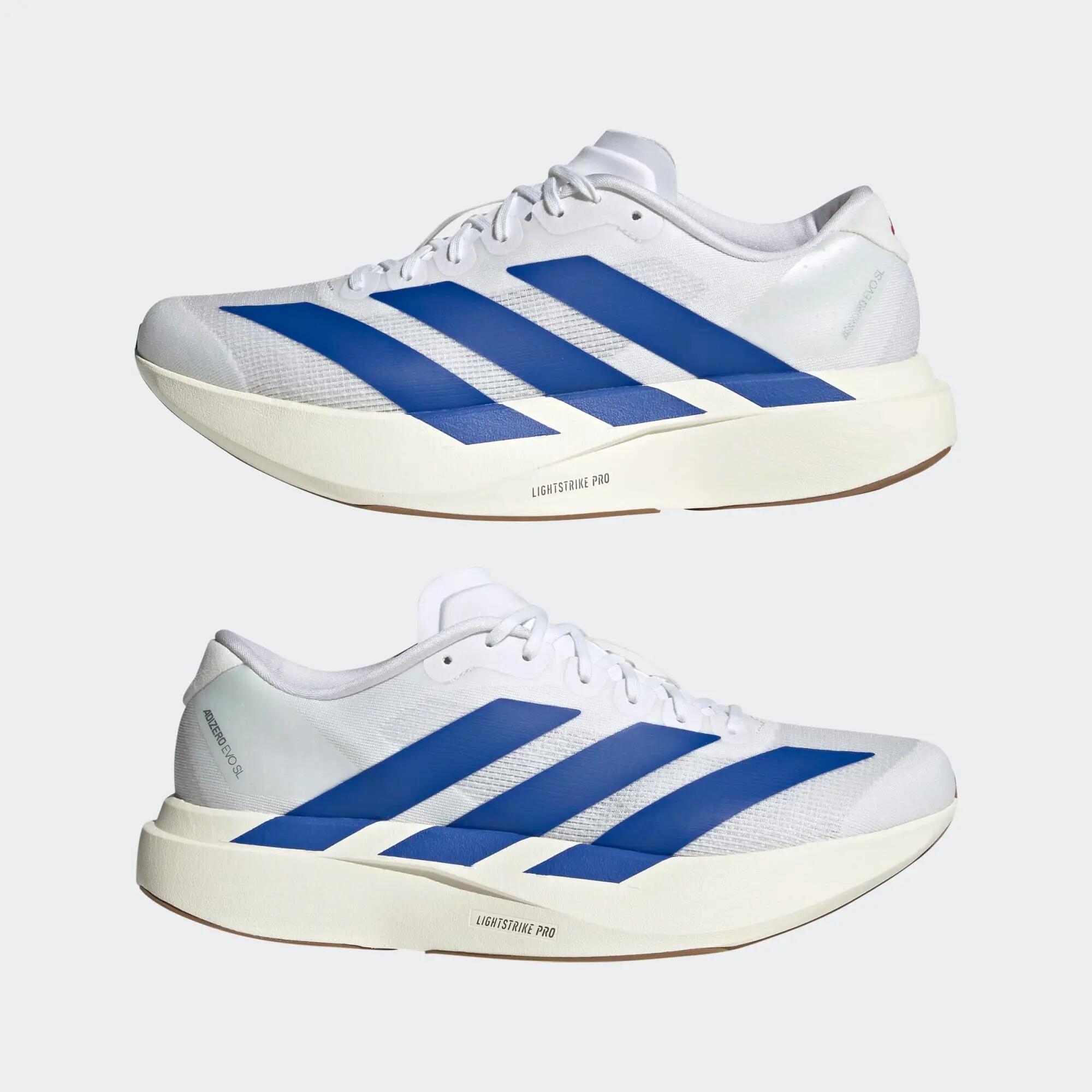 Laufschuhe Herren leicht ADIDAS - Adizero Evo SL weiß/blau 8/9