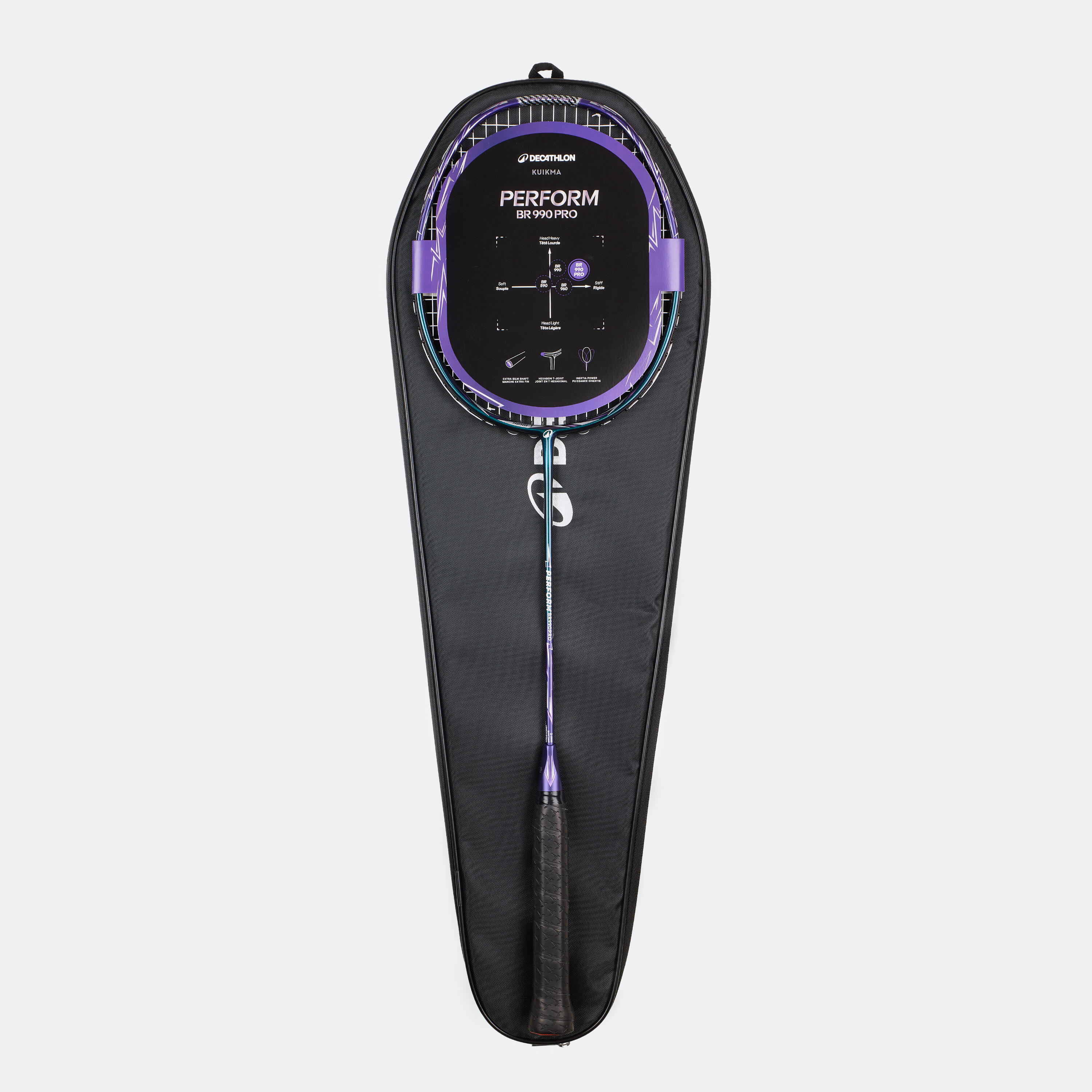 Racchetta badminton adulto BR PERFORM 990 PRO pre-incordata 6/10